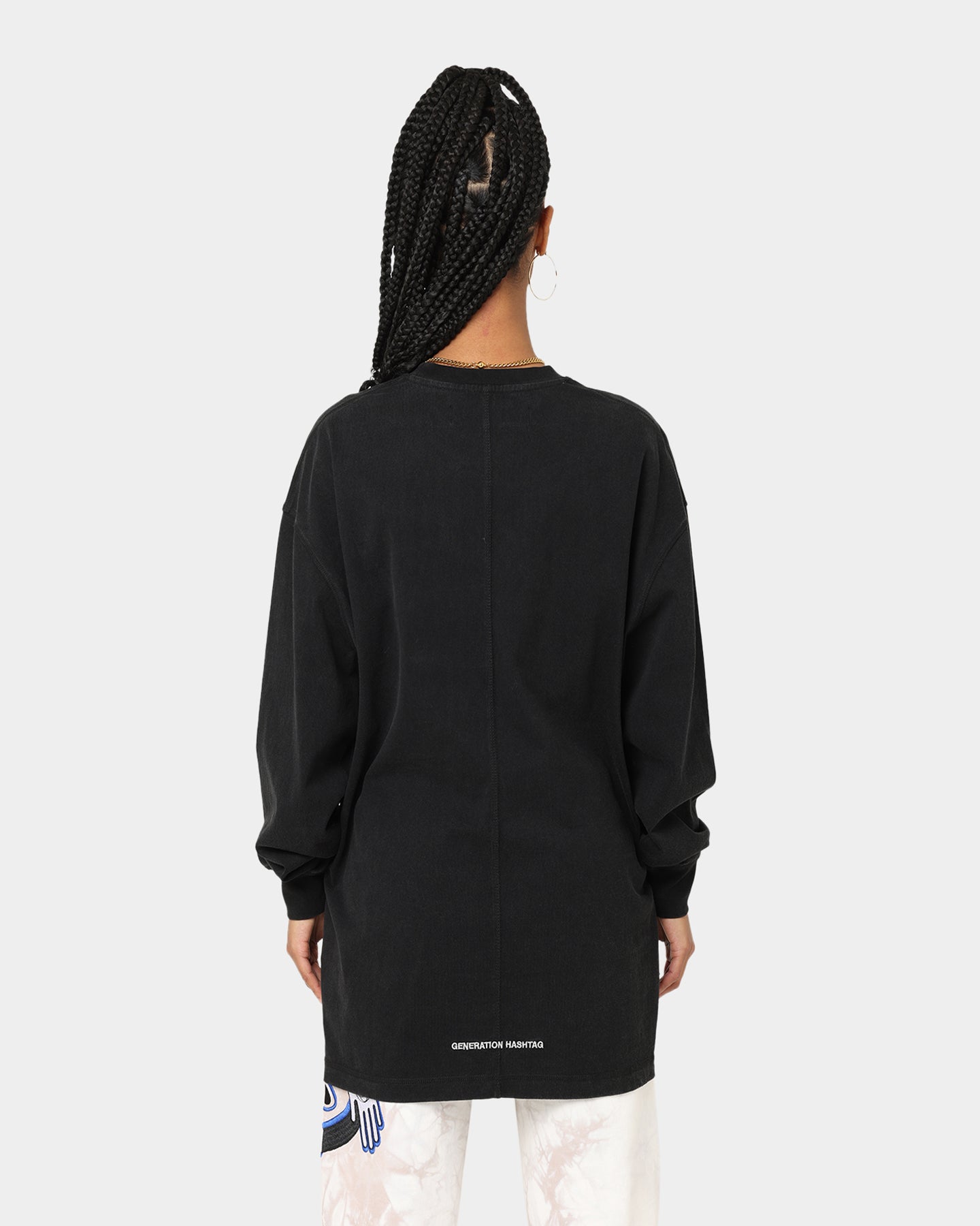 BEENTRILL Tonal Long Sleeve T-Shirt Black Style001