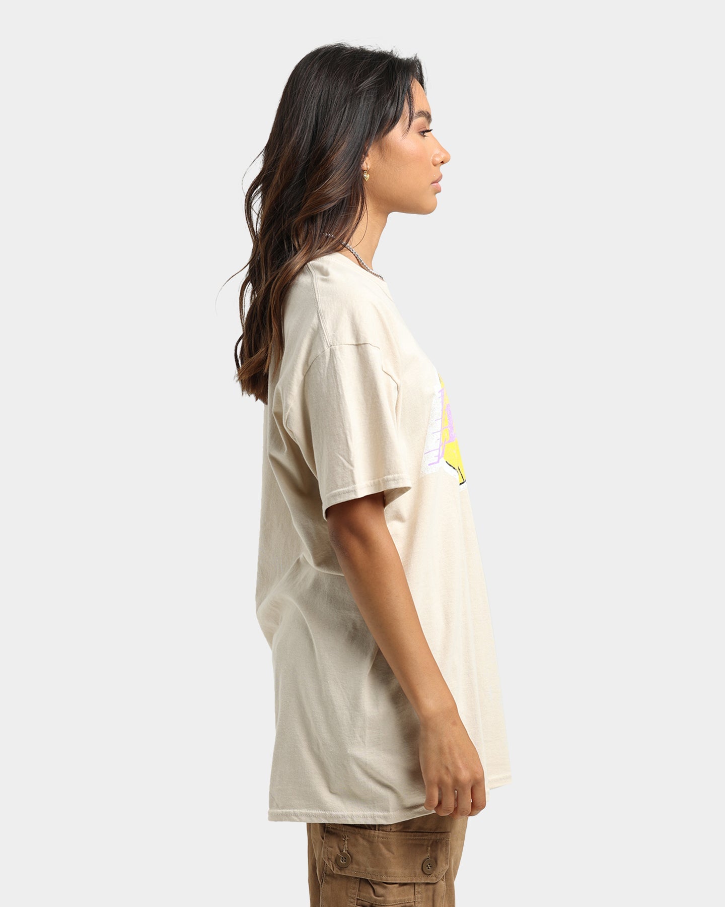 Mitchell & Ness Los Angeles Lakers Sandstone Team Logo T-Shirt Stone Style001