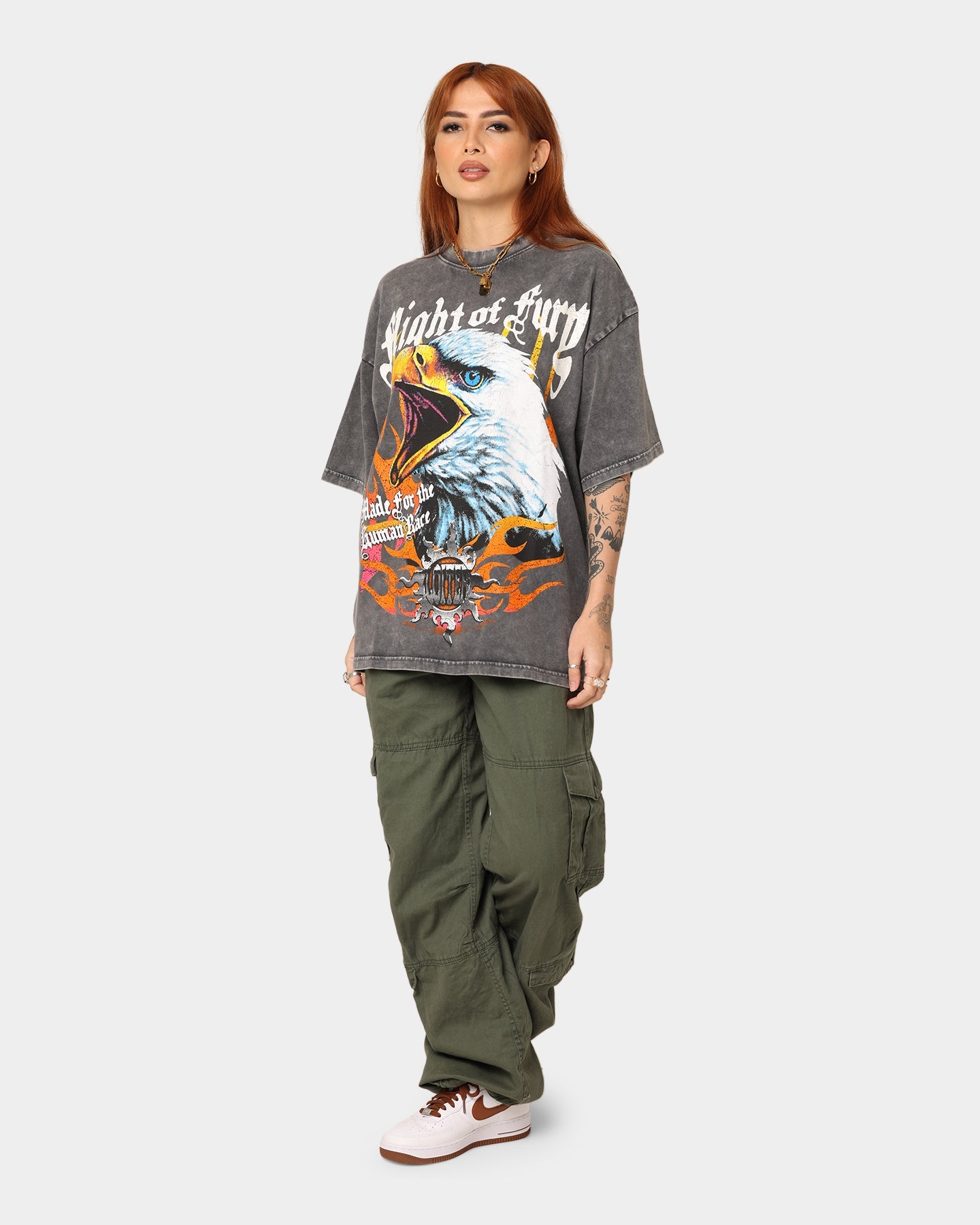Loiter Fury Vintage T-Shirt Charcoal Style001