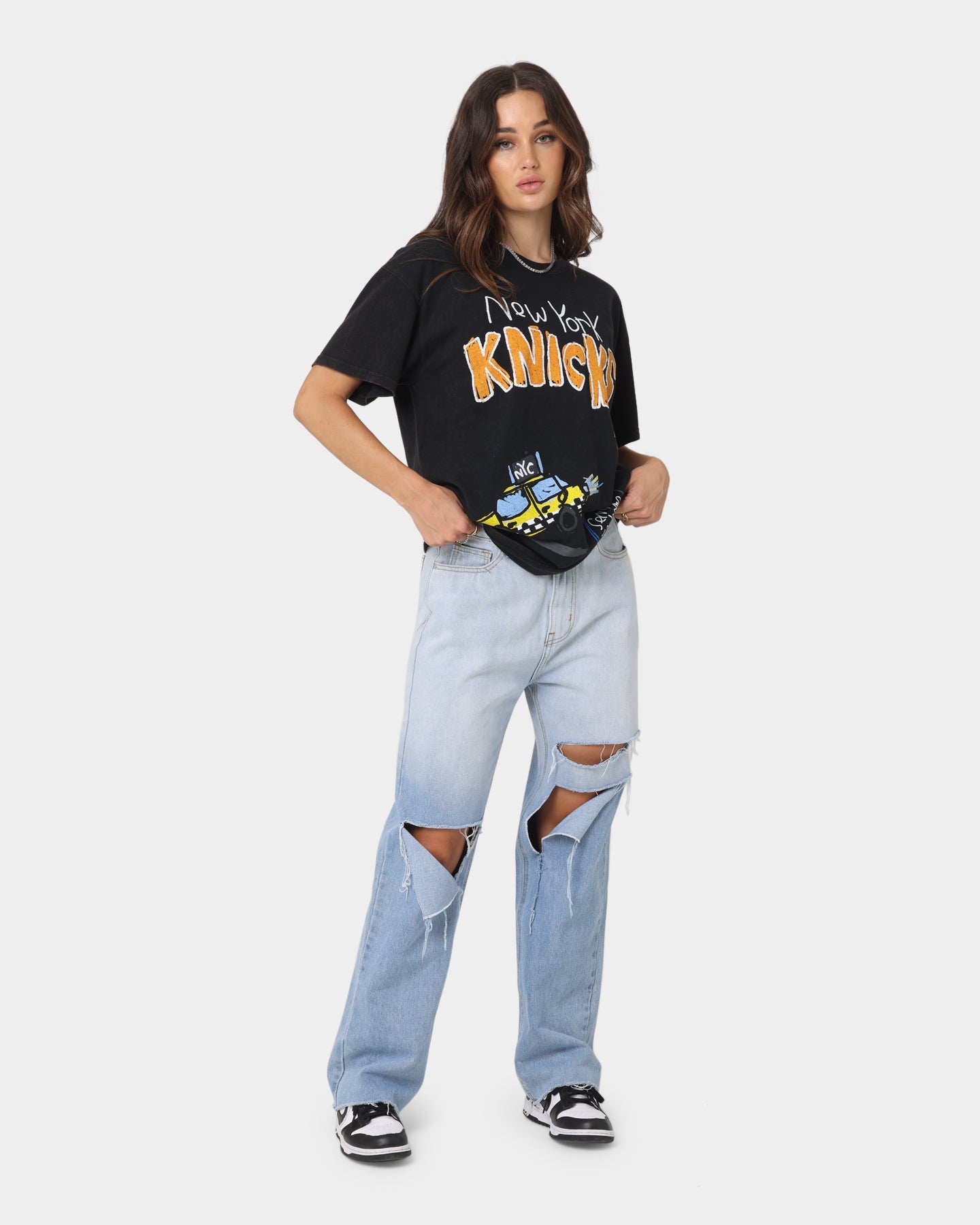After School Special New York Knicks T-Shirt Black Wash Style001