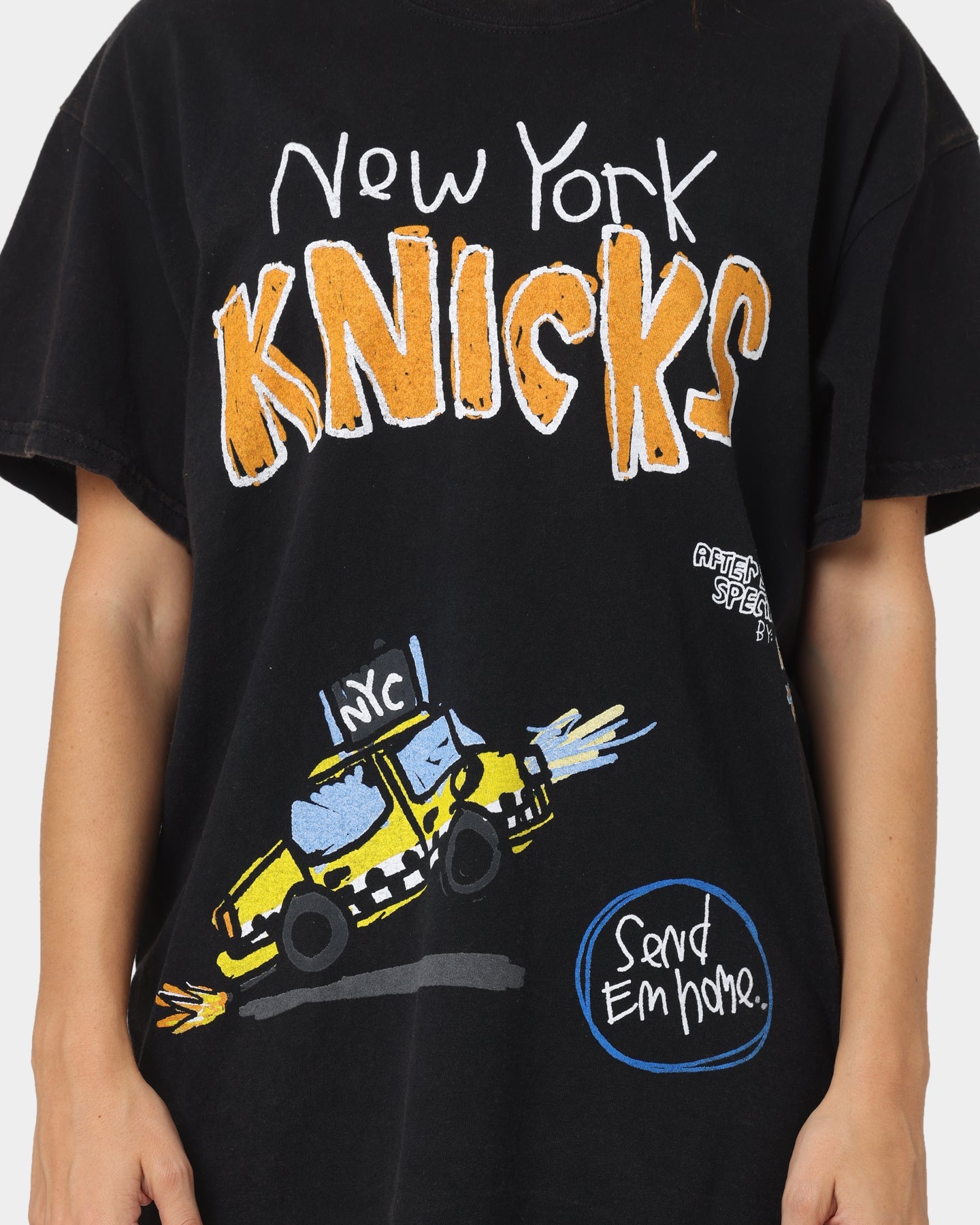 After School Special New York Knicks T-Shirt Black Wash Style001