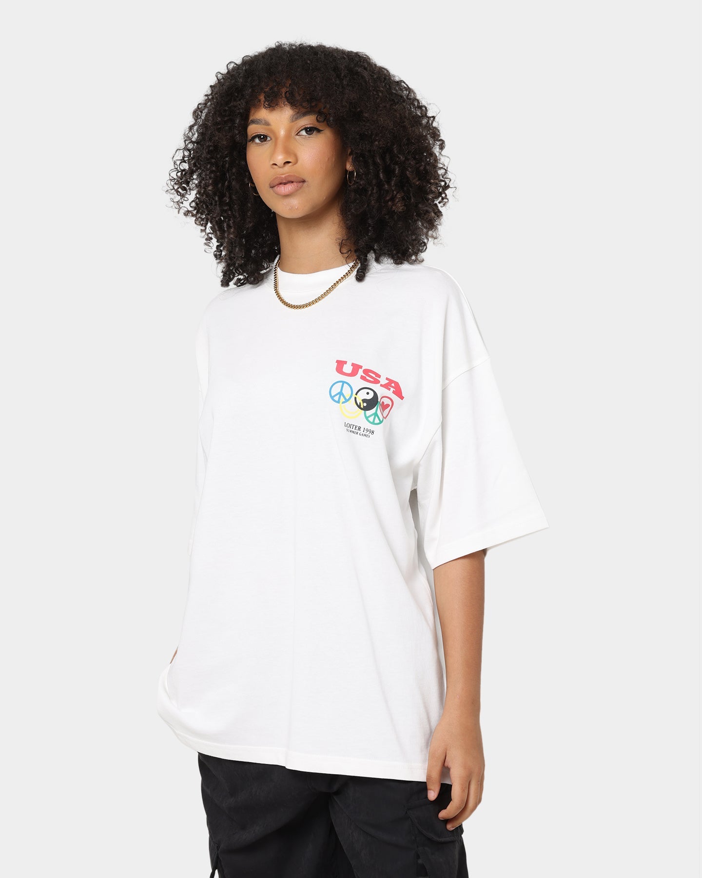 Loiter Tribute T-Shirt Off White Style001