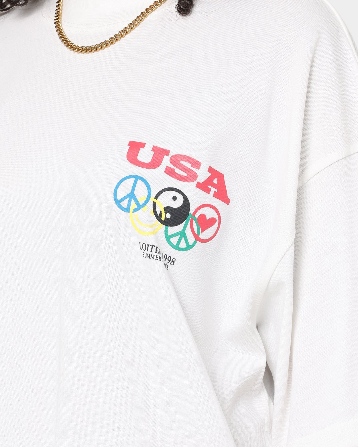 Loiter Tribute T-Shirt Off White Style001