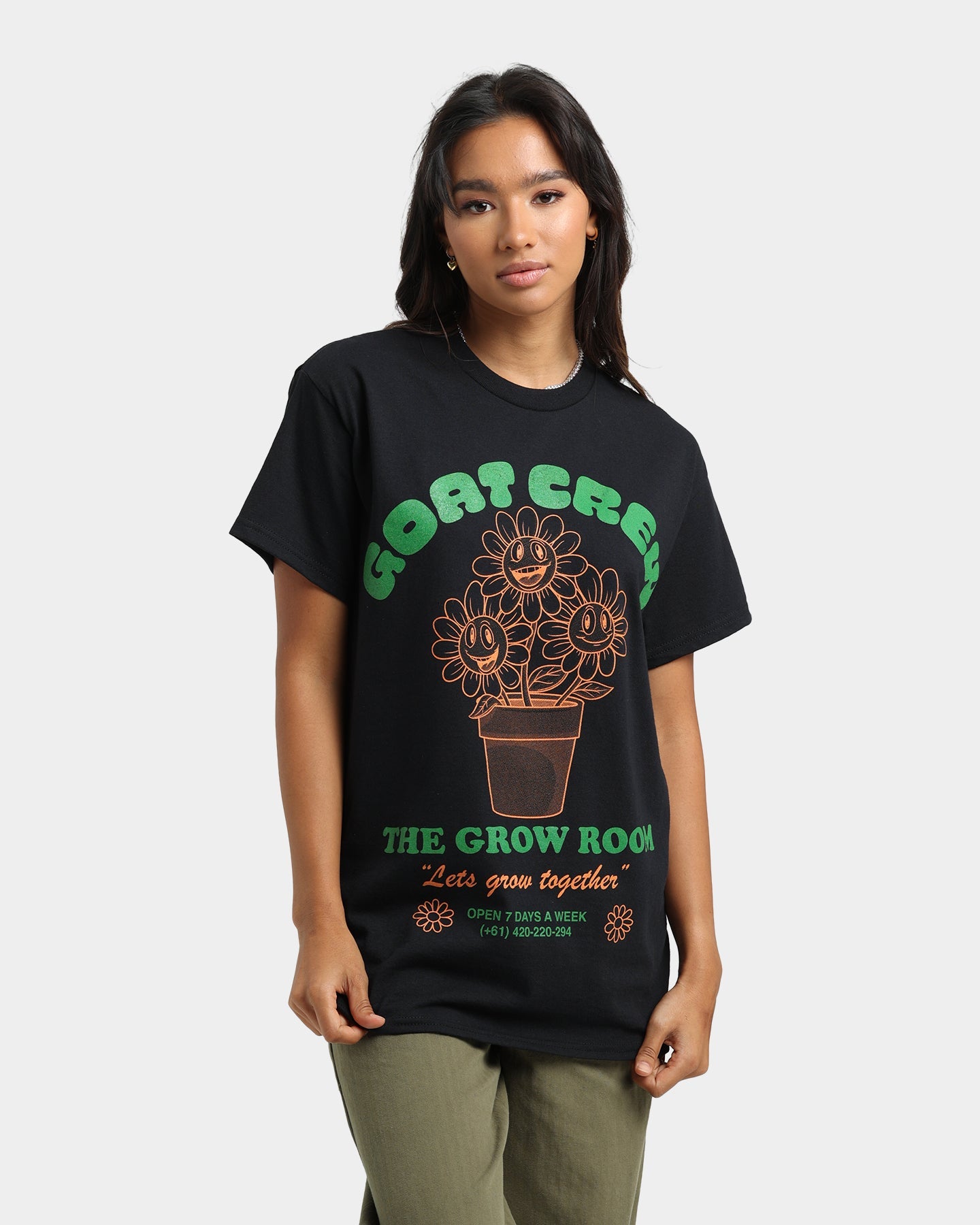 Goat Crew Grow Room T-Shirt Black Style001
