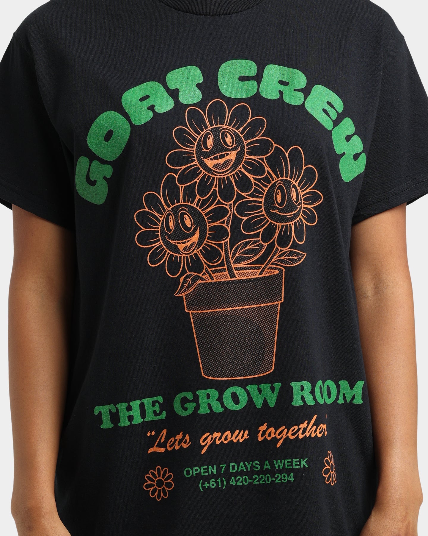 Goat Crew Grow Room T-Shirt Black Style001
