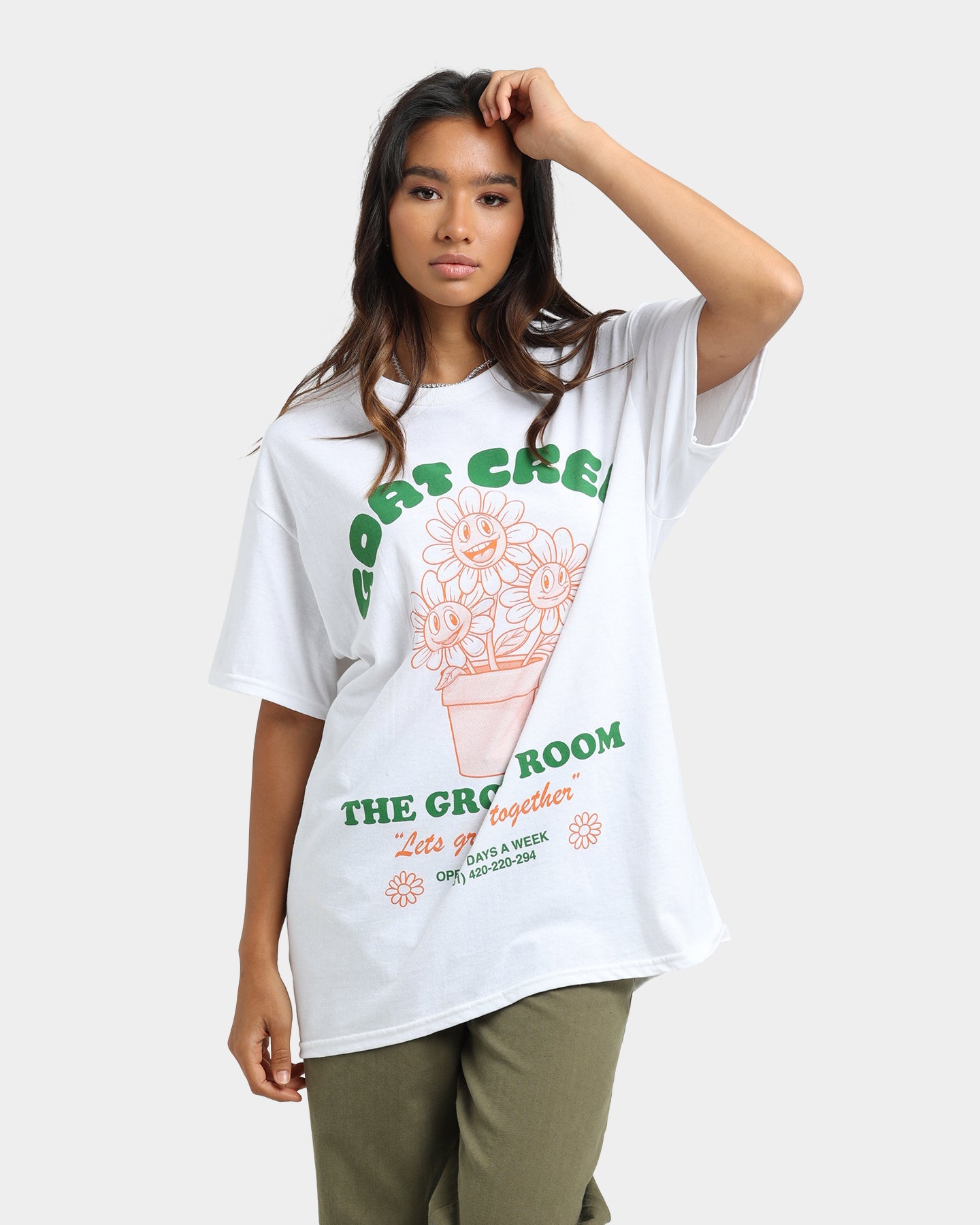 Goat Crew Grow Room T-Shirt White Style001