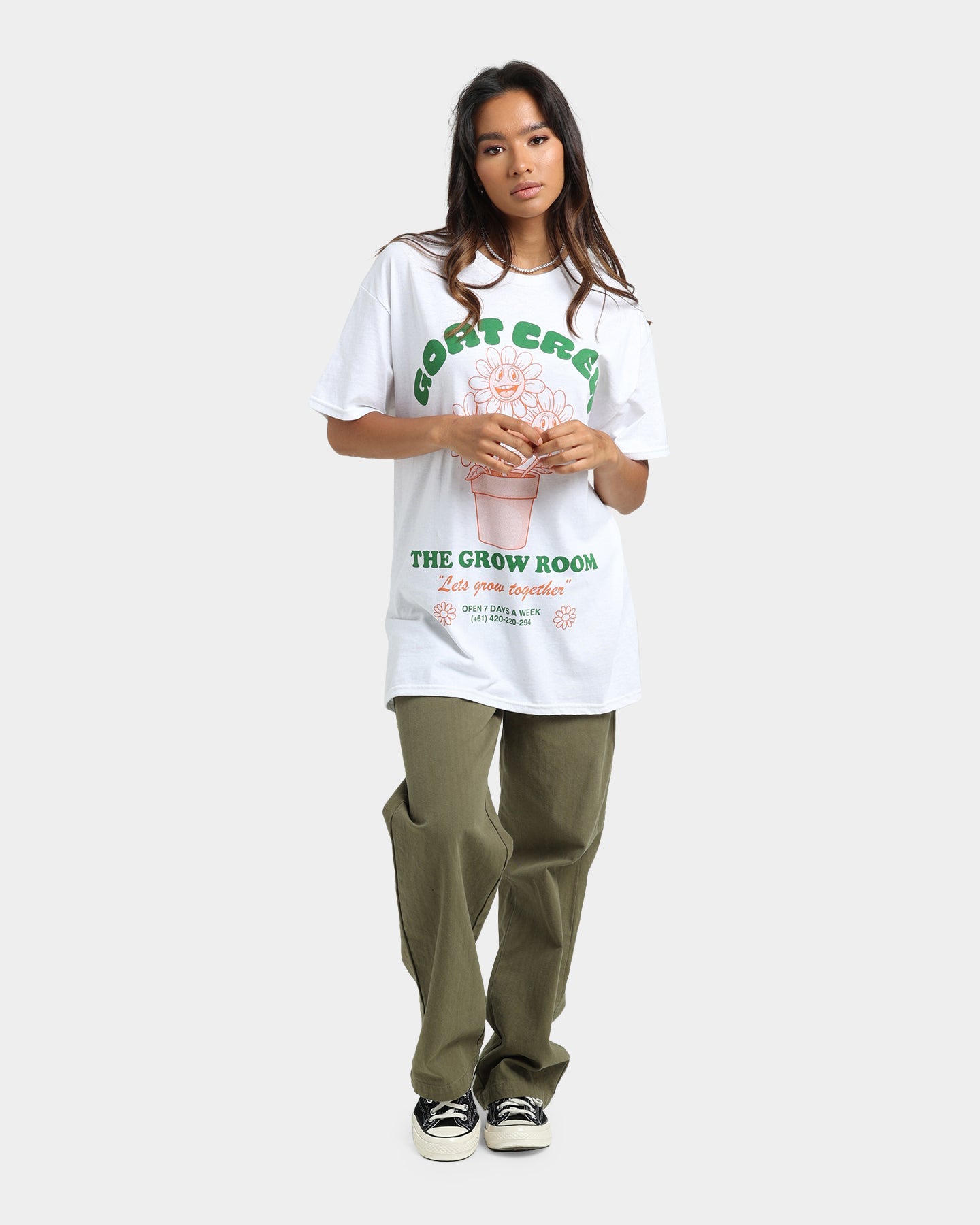 Goat Crew Grow Room T-Shirt White Style001