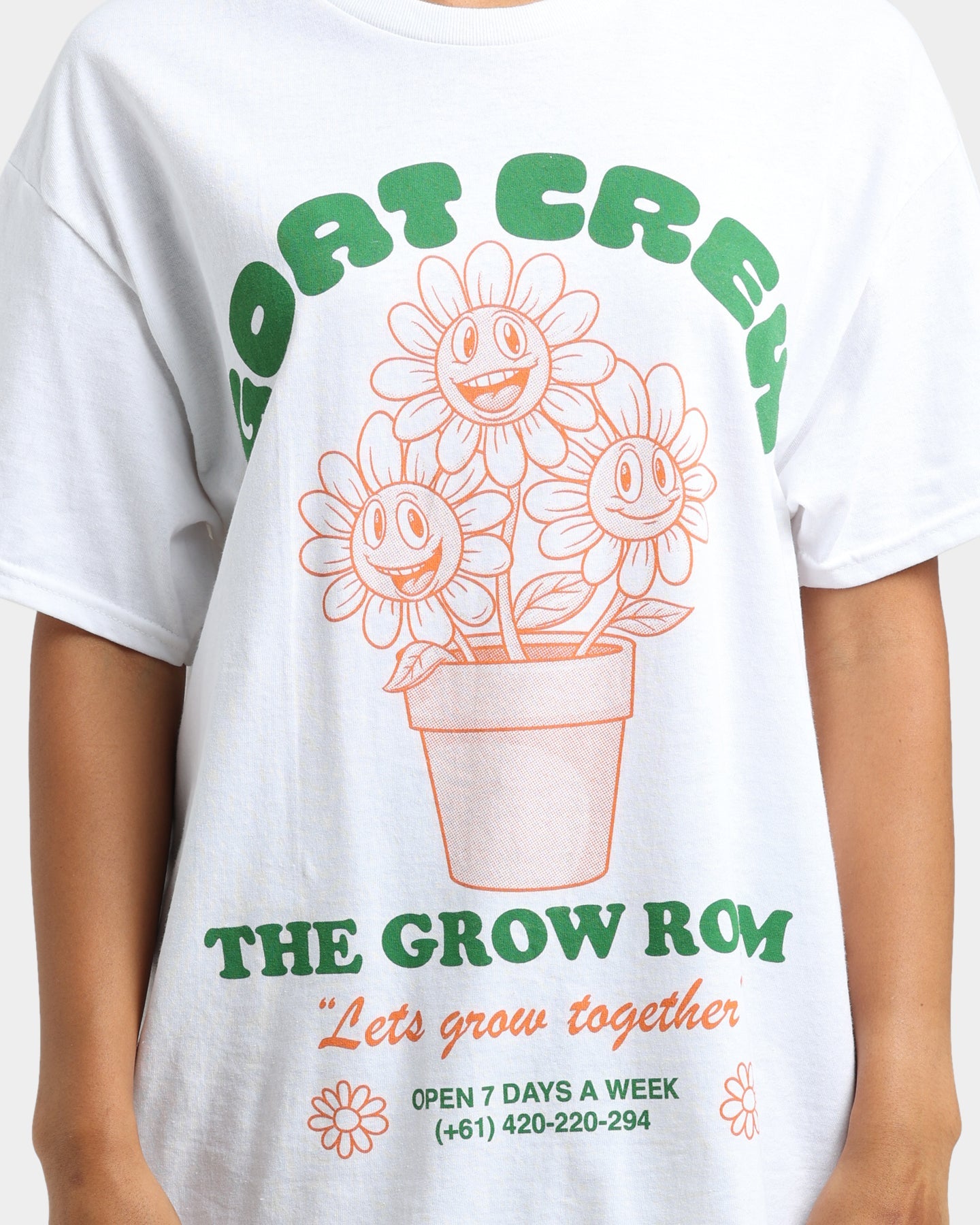 Goat Crew Grow Room T-Shirt White Style001