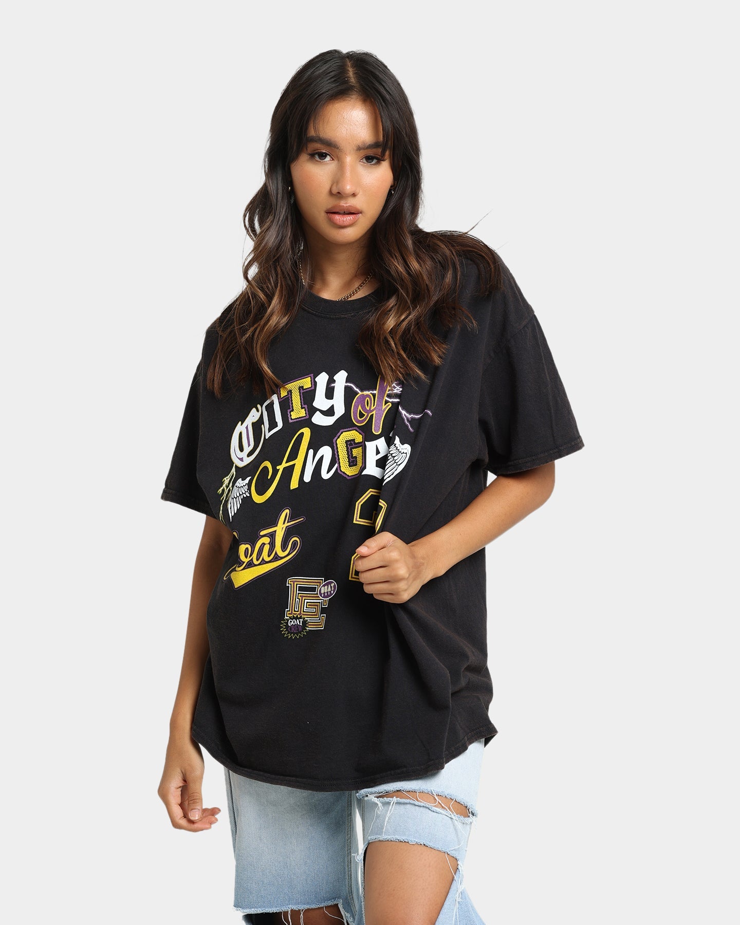 Goat Crew City Of Angels Vintage T-Shirt Black Wash Style001