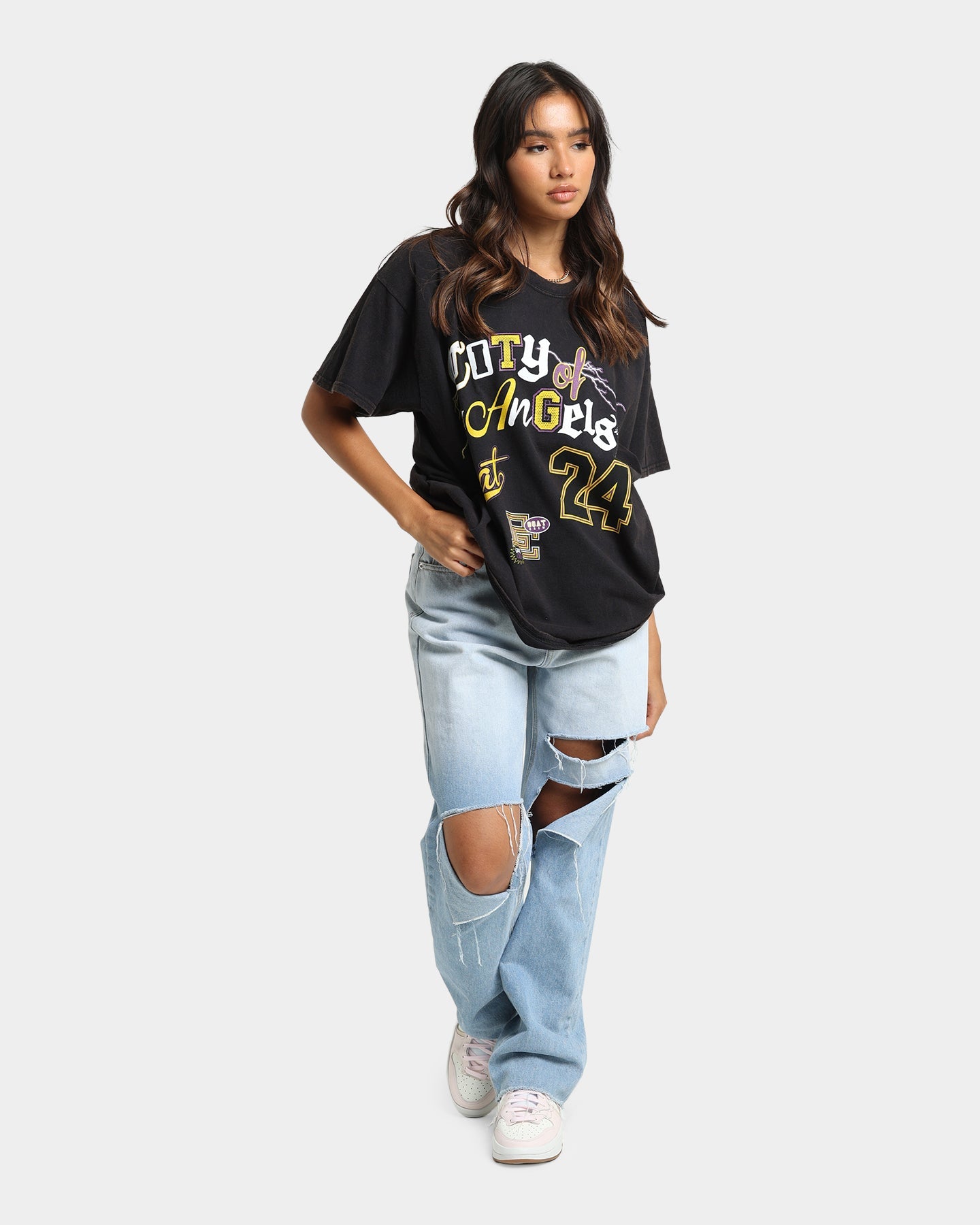 Goat Crew City Of Angels Vintage T-Shirt Black Wash Style001