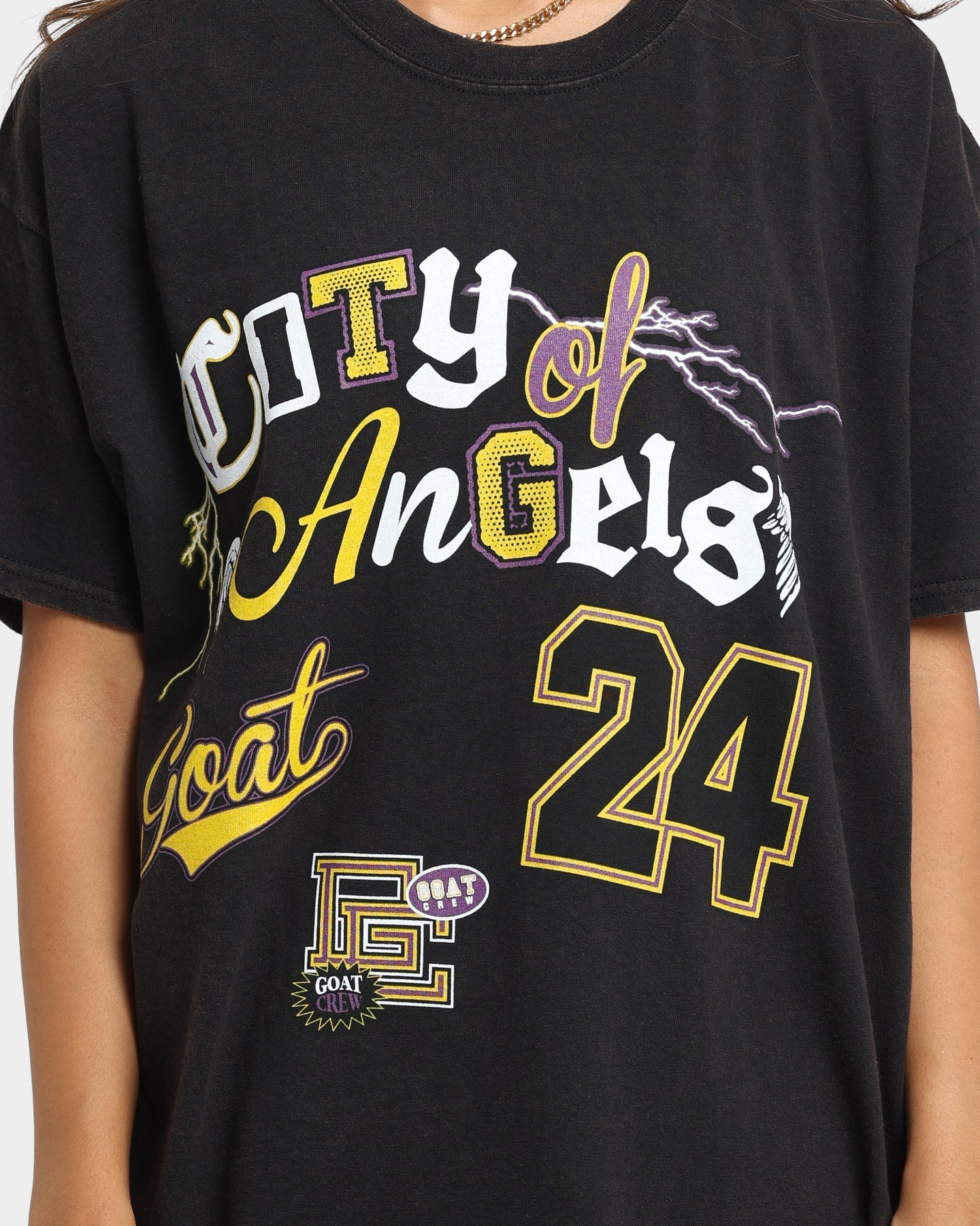 Goat Crew City Of Angels Vintage T-Shirt Black Wash Style001