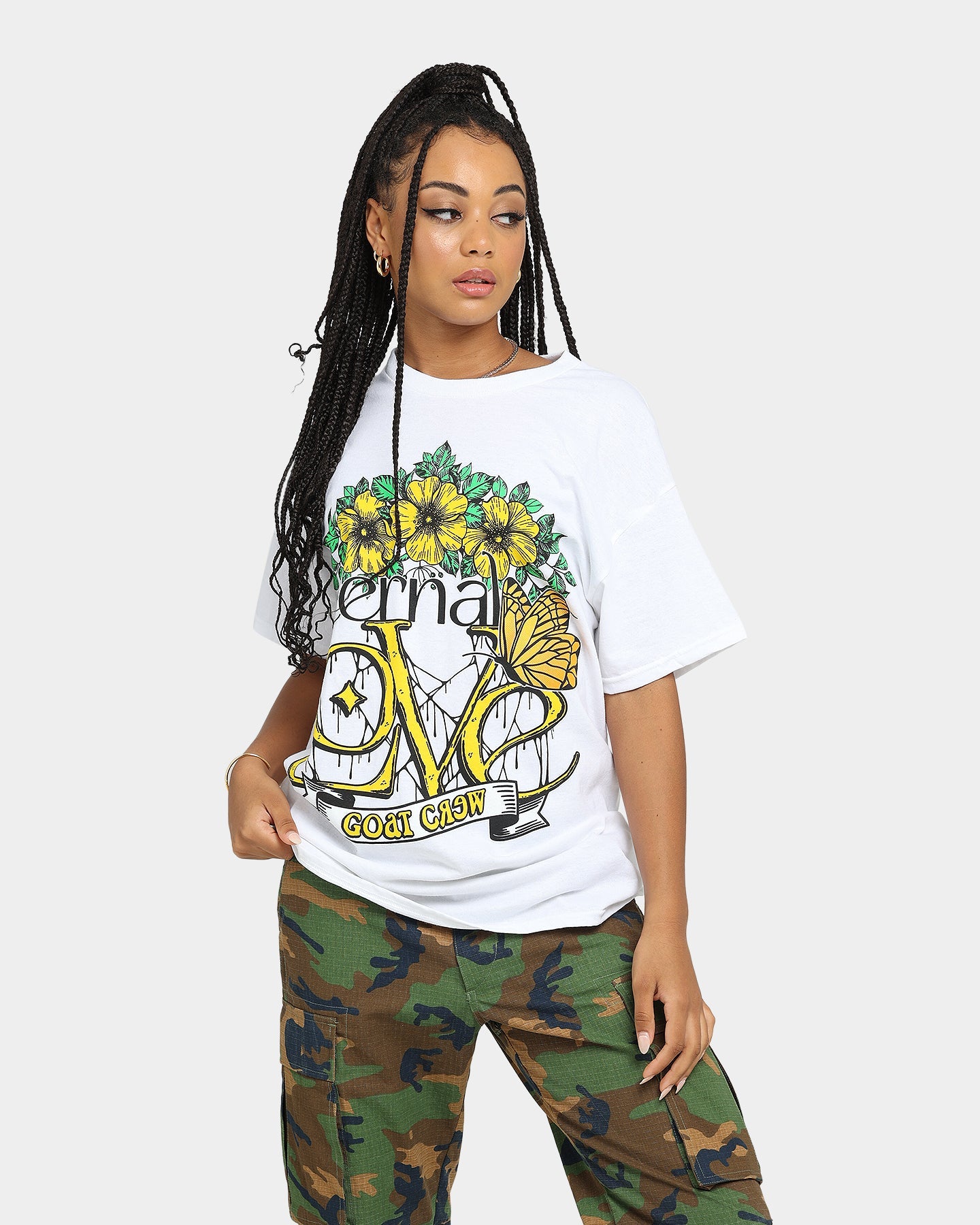 Goat Crew Eternal Love Vintage T-Shirt White Style001