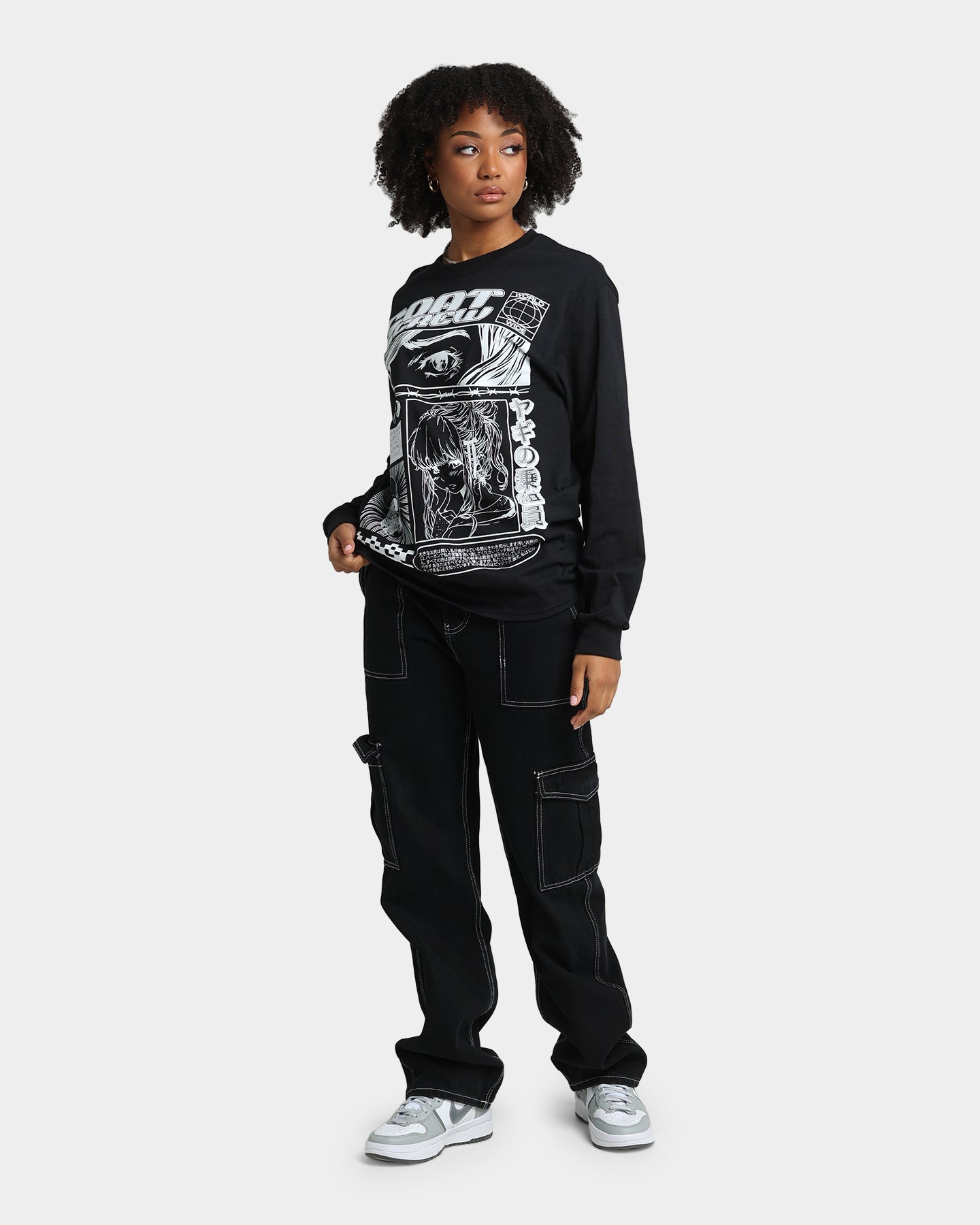 Goat Crew Harajuku Long Sleeve T-Shirt Black Style001