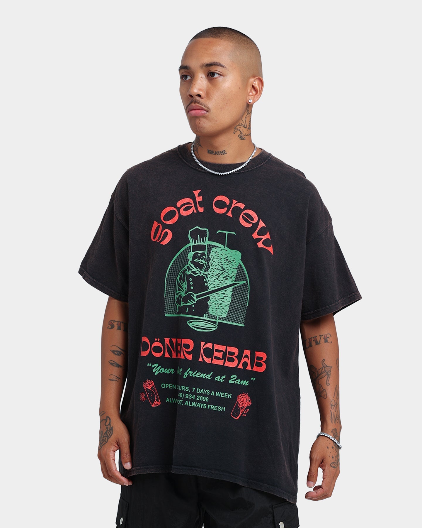 Goat Crew Kebab Shop Vintage T-Shirt Black Wash