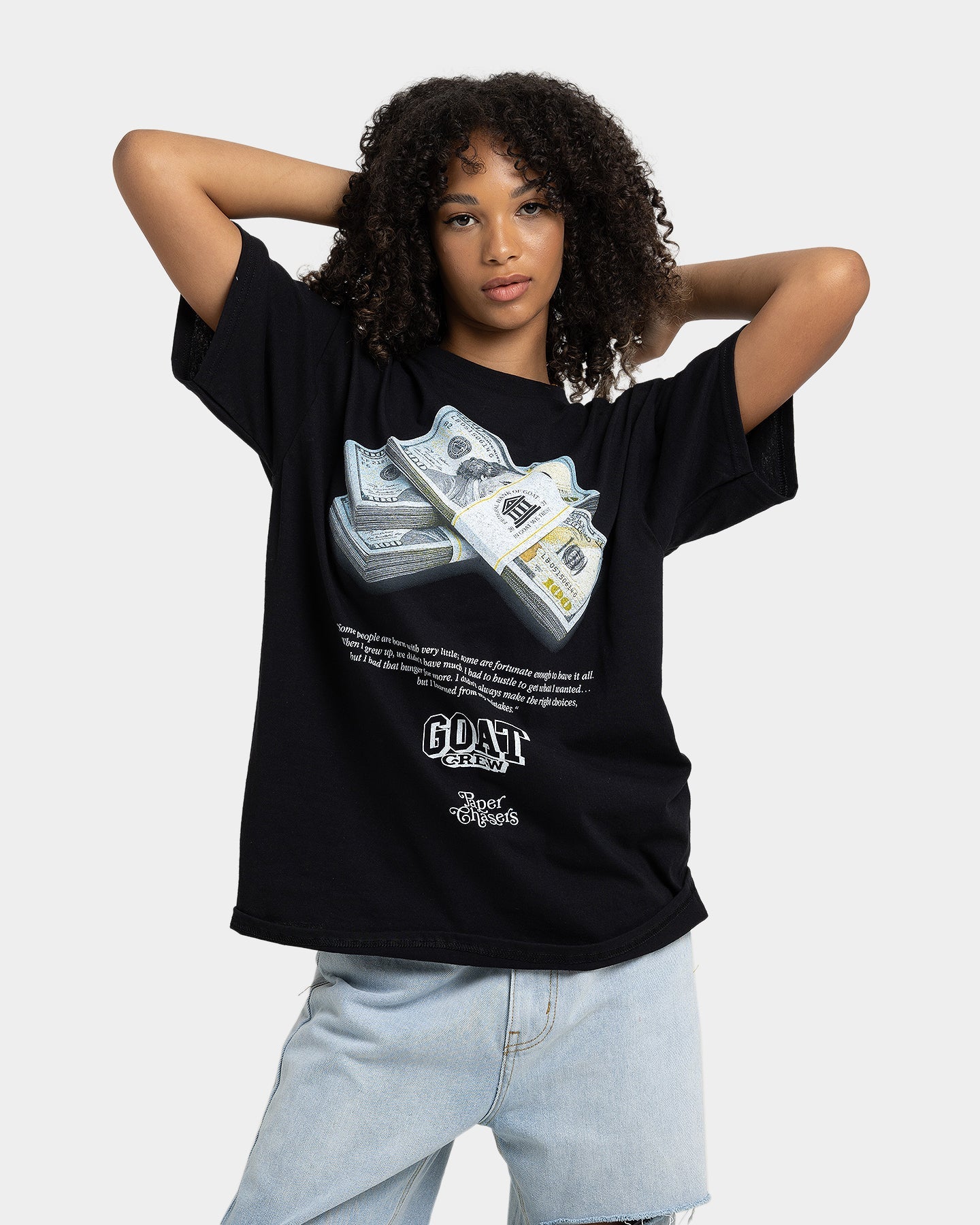 Goat Crew Paper Chasers T-Shirt Black Style001