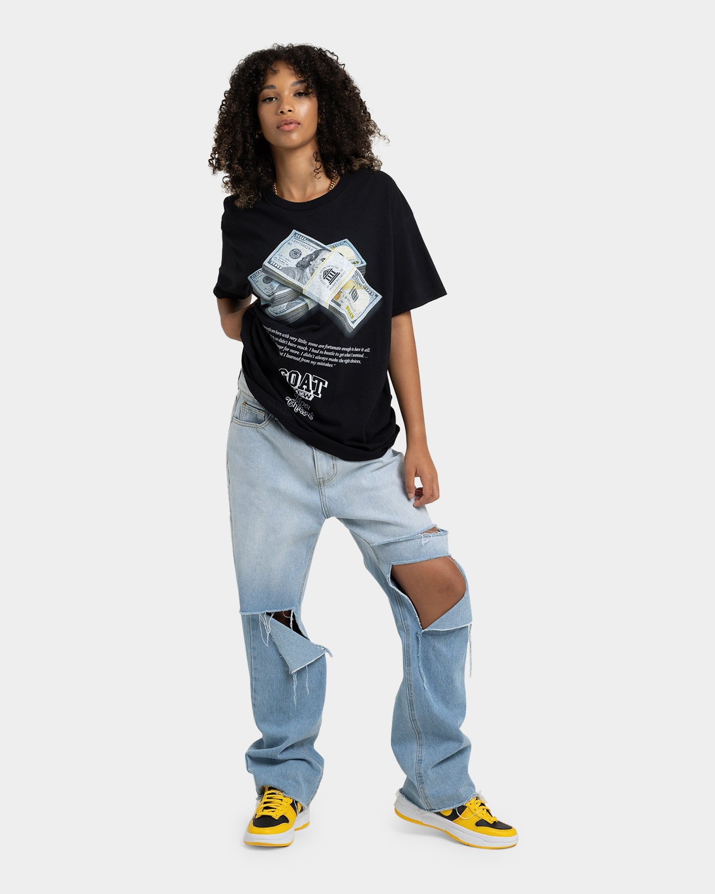 Goat Crew Paper Chasers T-Shirt Black Style001