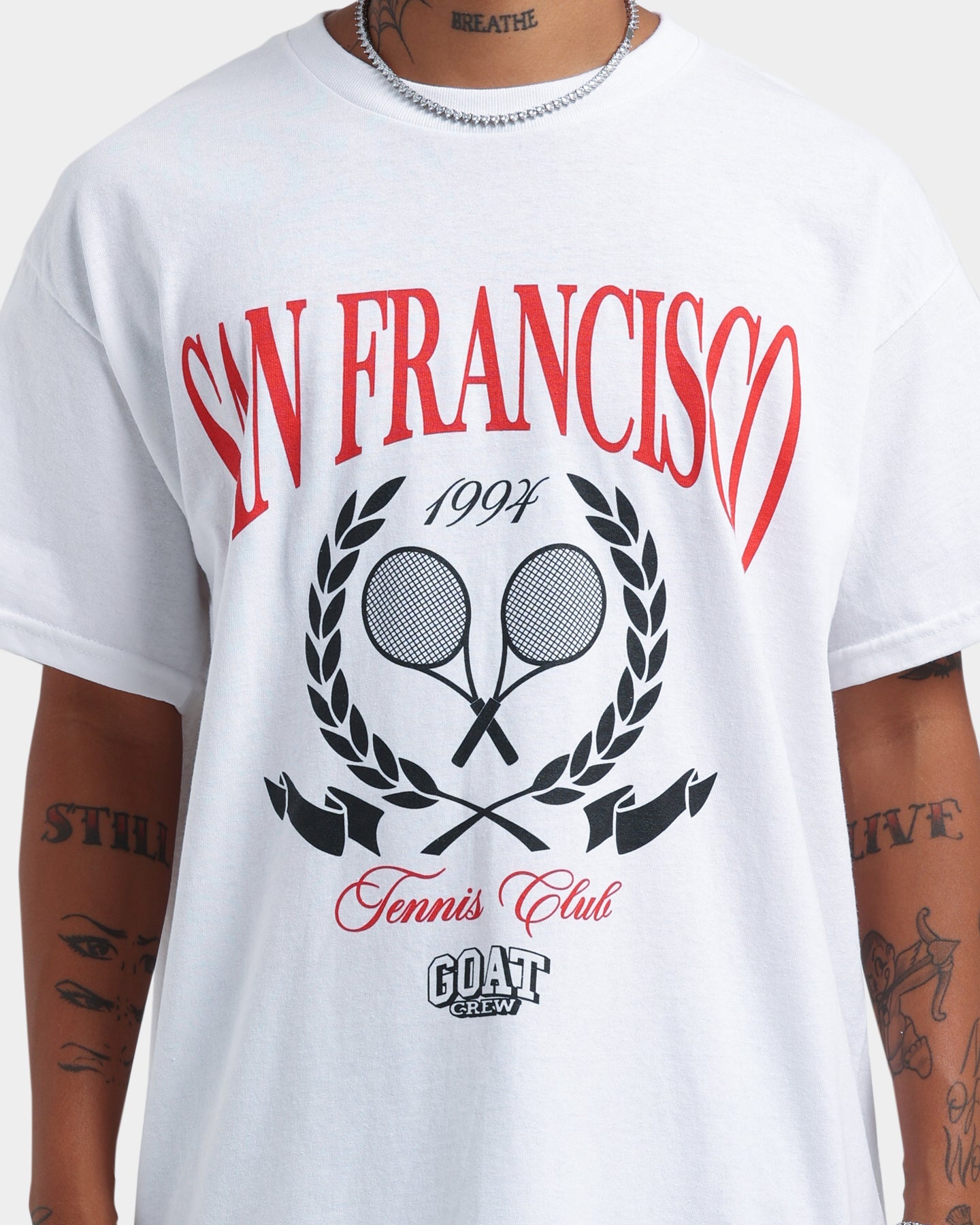 Goat Crew Tennis Club T-Shirt White