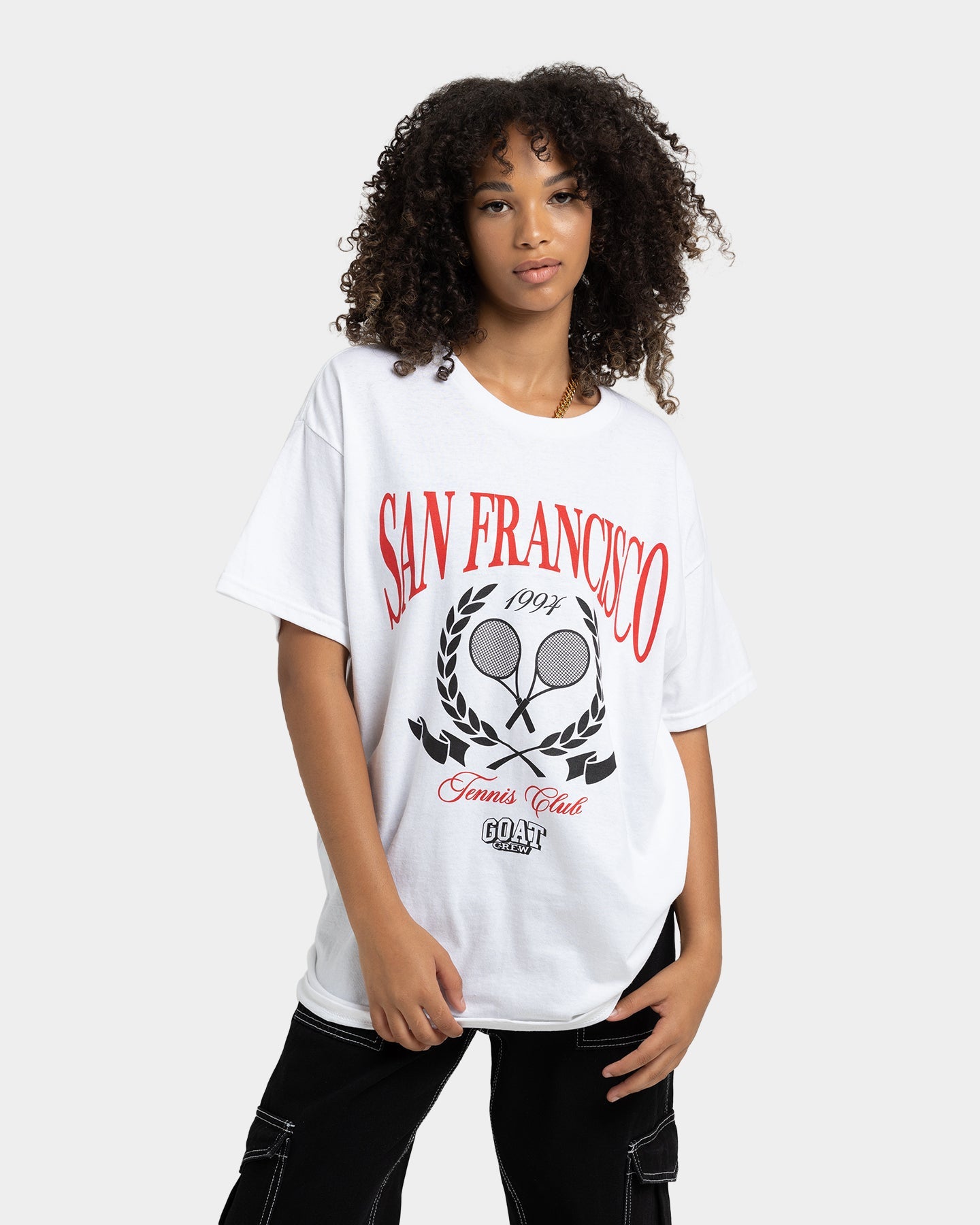 Goat Crew Tennis Club T-Shirt White Style001