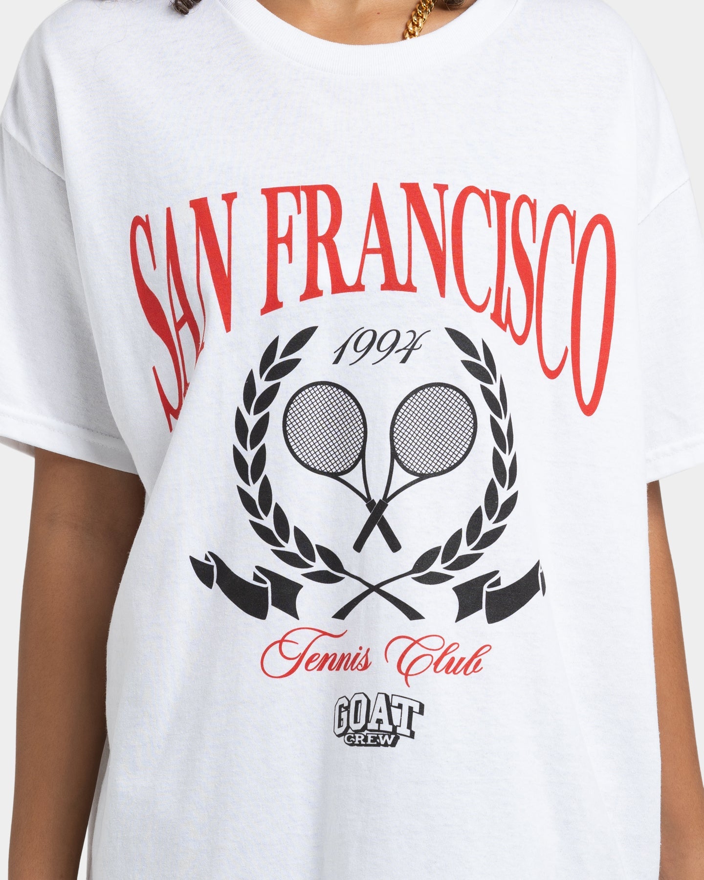 Goat Crew Tennis Club T-Shirt White Style001