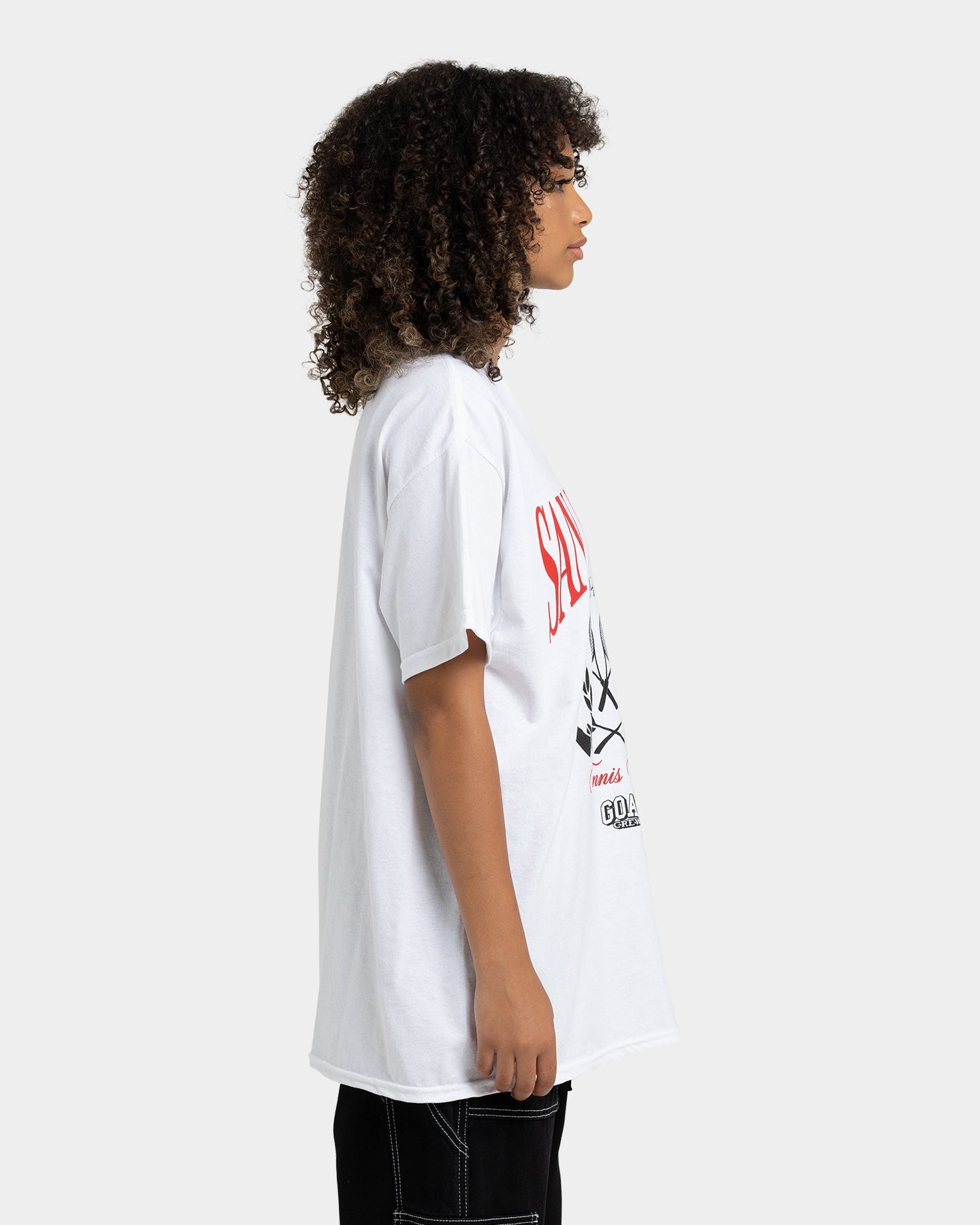 Goat Crew Tennis Club T-Shirt White Style001