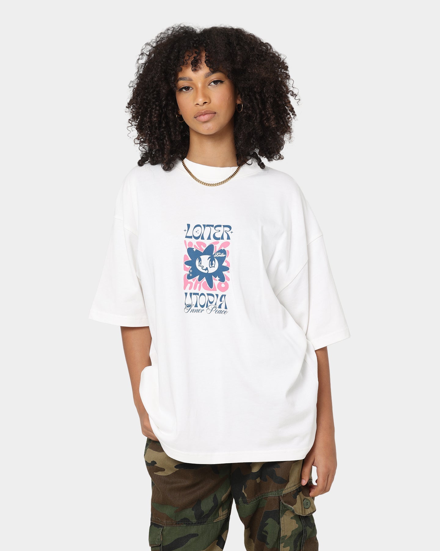 Loiter Inner Peace T-Shirt Off White Style001
