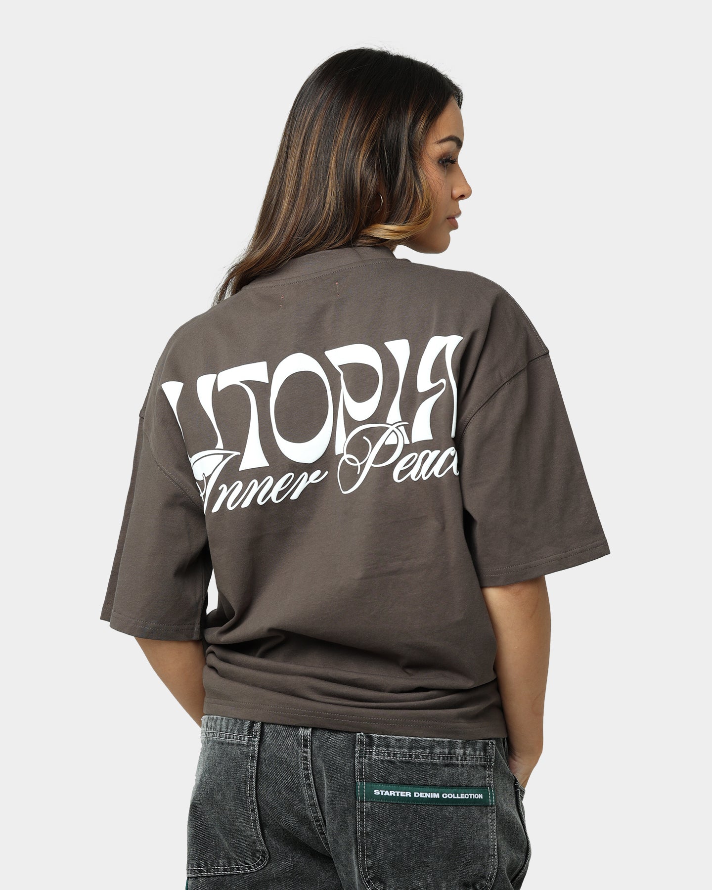 Loiter Utopia Fleur T-Shirt Charcoal Style001