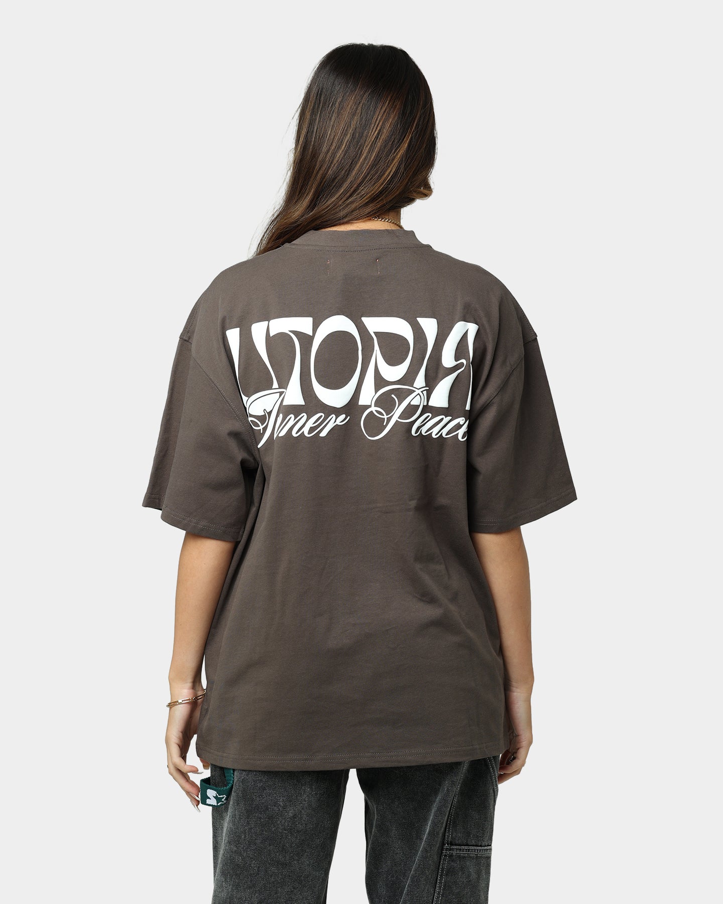 Loiter Utopia Fleur T-Shirt Charcoal Style001