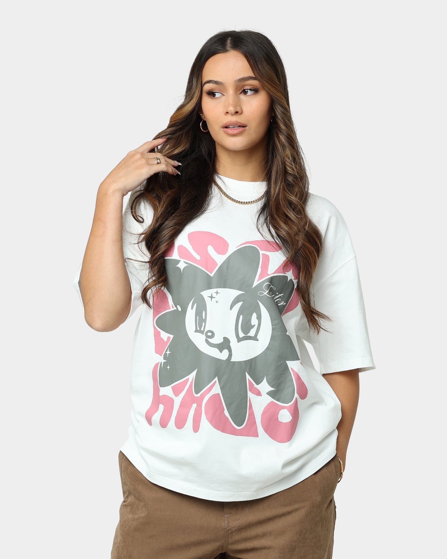 Loiter Utopia Fleur T-Shirt Off White Style001