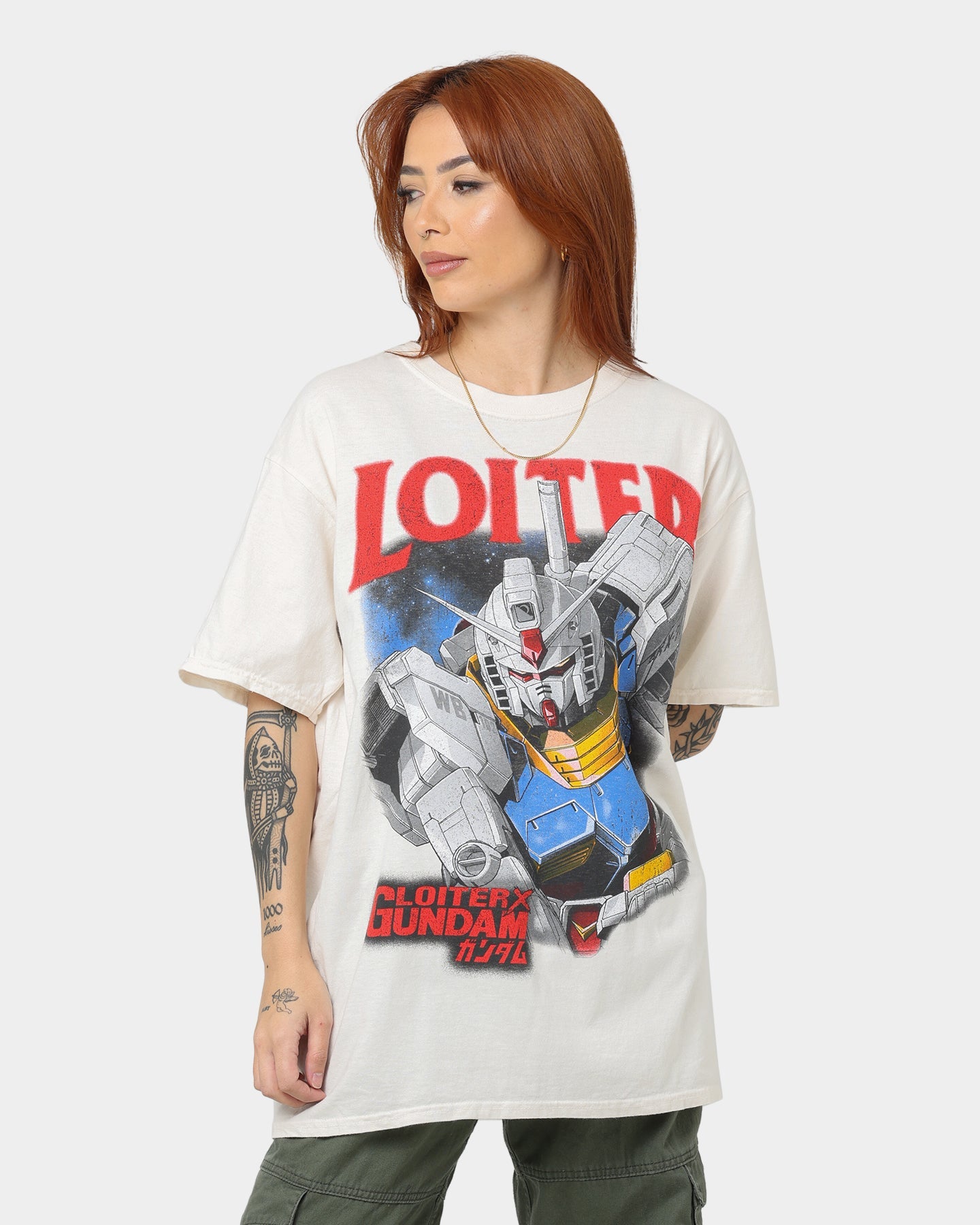 Loiter X Gundam Gundam Vintage T-Shirt Off White Style001