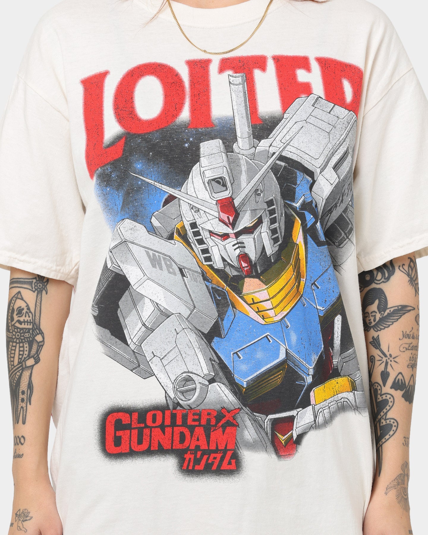 Loiter X Gundam Gundam Vintage T-Shirt Off White Style001