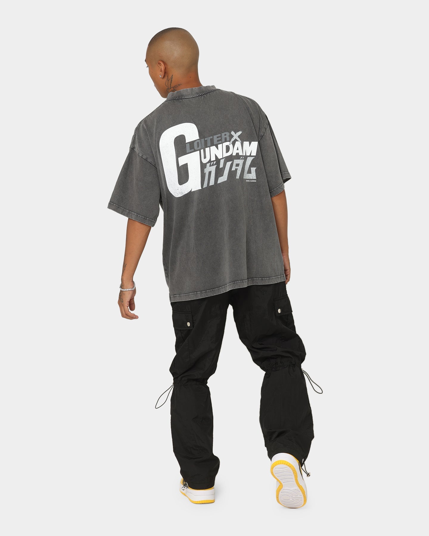 Loiter X Gundam Mecha Vintage T-Shirt Charcoal