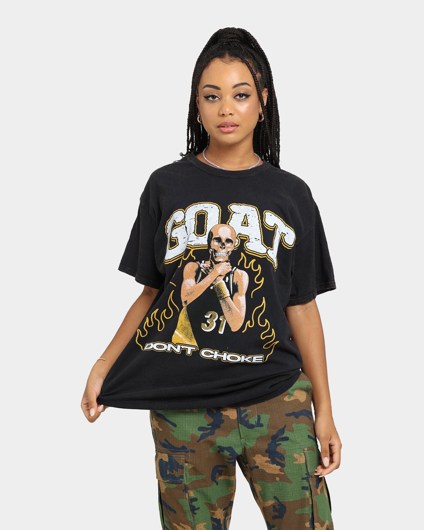 Goat Crew Don't Choke Vintage T-Shirt Black Wash Style001