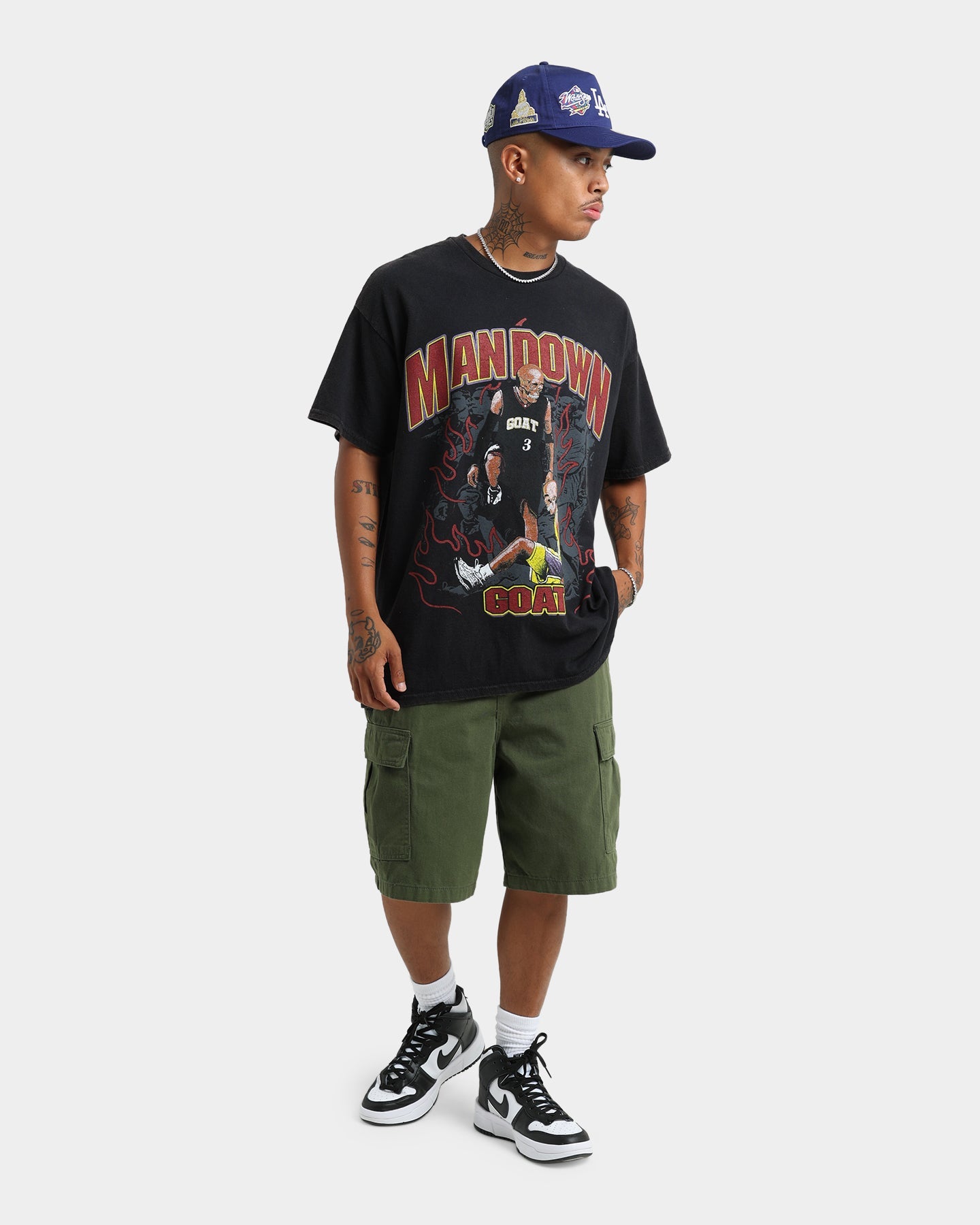Goat Crew Man Down Vintage T-Shirt Black Wash