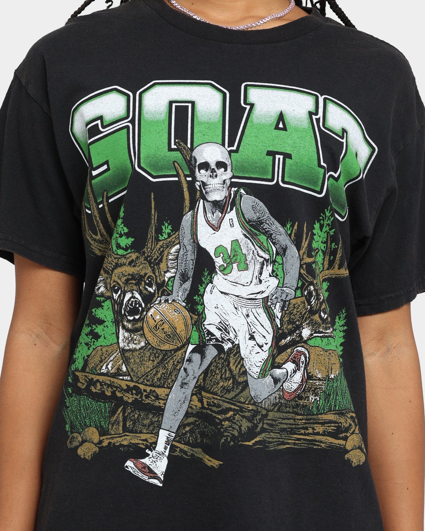 Goat Crew Buck Hunter Vintage T-Shirt Black Wash Style001