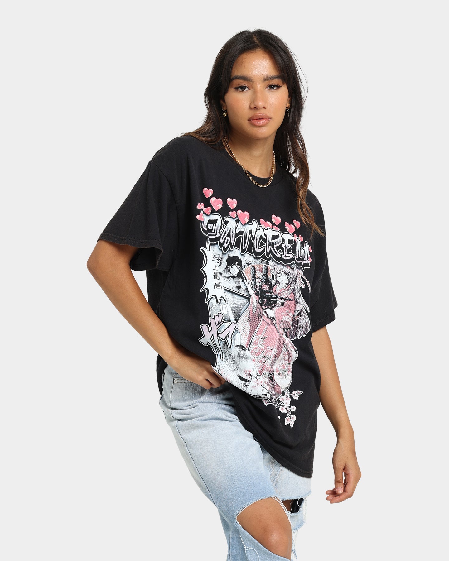 Goat Crew Shojo Manga T-Shirt Black Wash Style001
