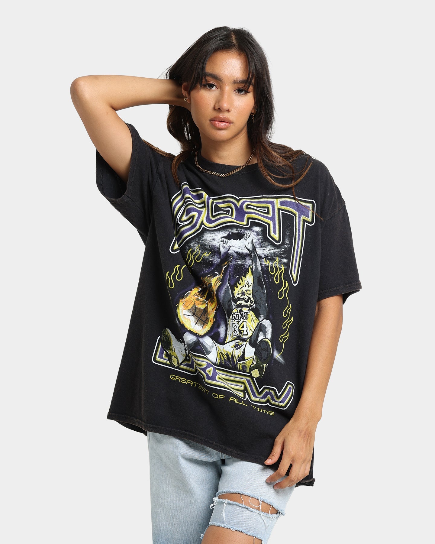 Goat Crew Space Slam T-Shirt Black Wash Style001