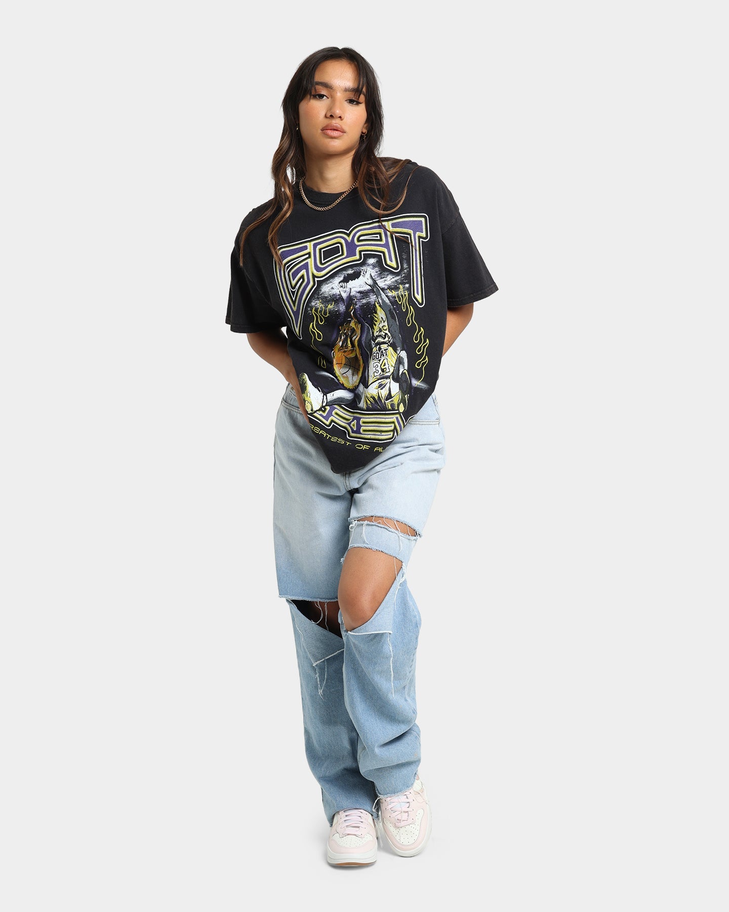 Goat Crew Space Slam T-Shirt Black Wash Style001
