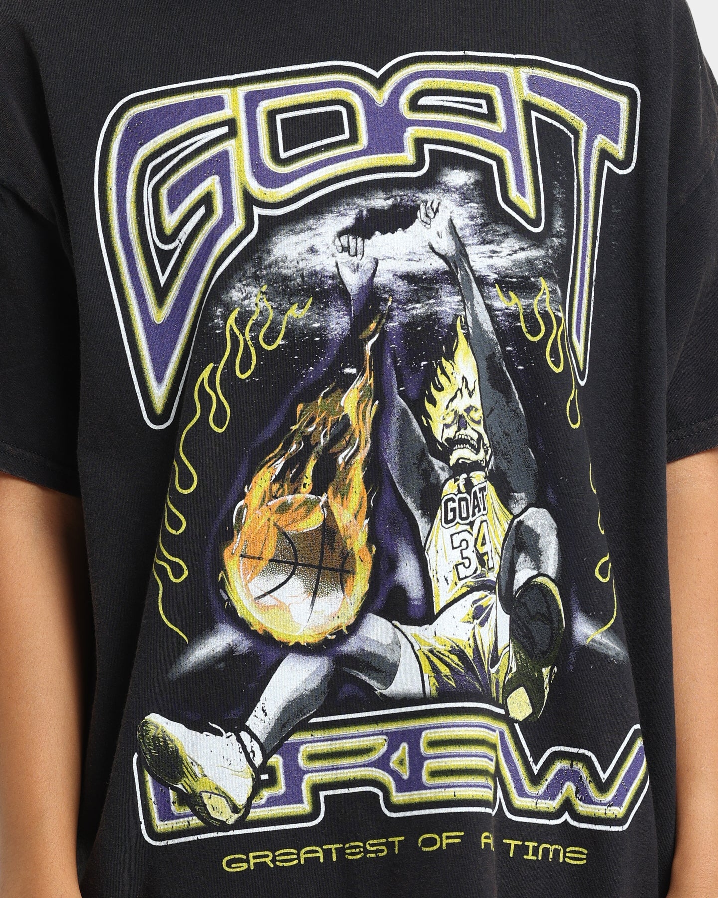 Goat Crew Space Slam T-Shirt Black Wash Style001