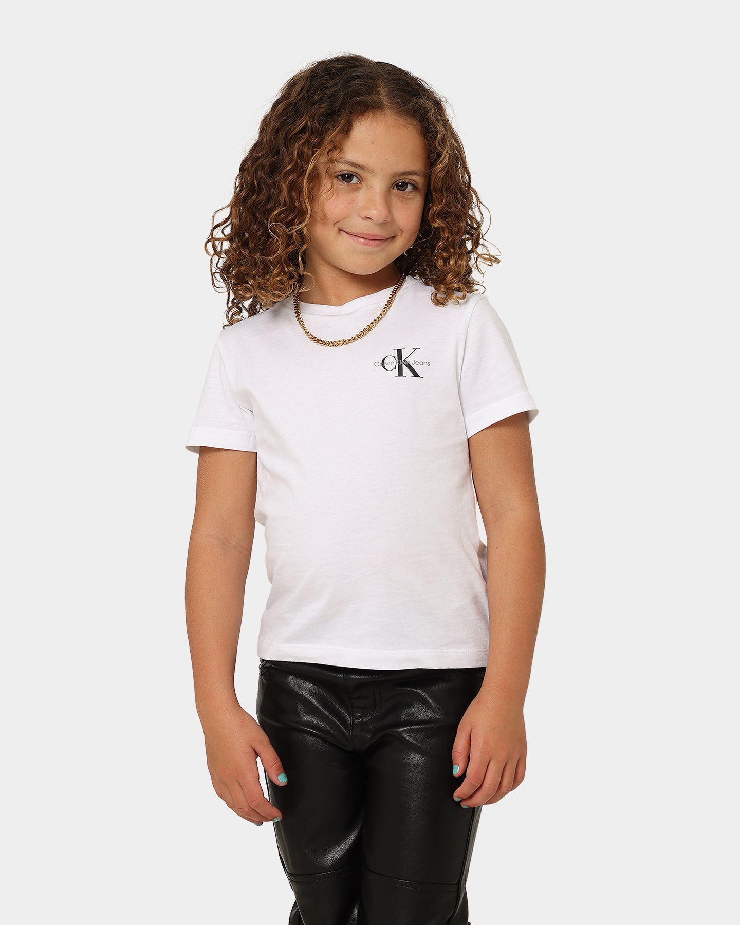 Calvin Klein Kids' Chest Monogram T-Shirt Bright White Style001