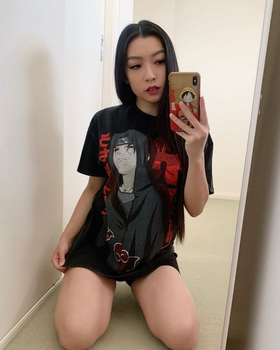 Goat Crew X Naruto Itachi Premium Vintage T-Shirt Vintage Black Style001