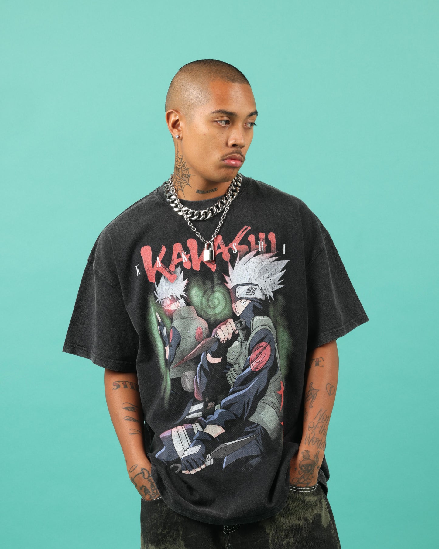 Goat Crew X Naruto Kakashi Premium Vintage T-Shirt Vintage Black