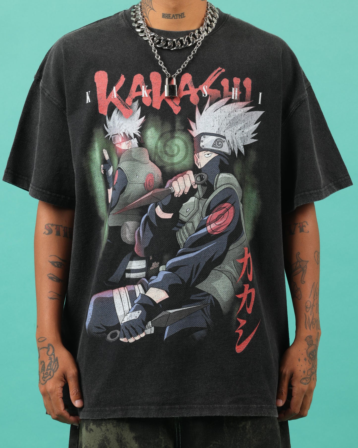 Goat Crew X Naruto Kakashi Premium Vintage T-Shirt Vintage Black