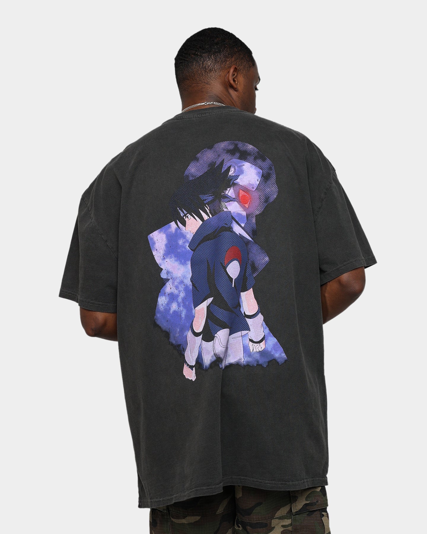 Goat Crew X Naruto Sasuke Heavyweight Vintage T-Shirt Black Wash