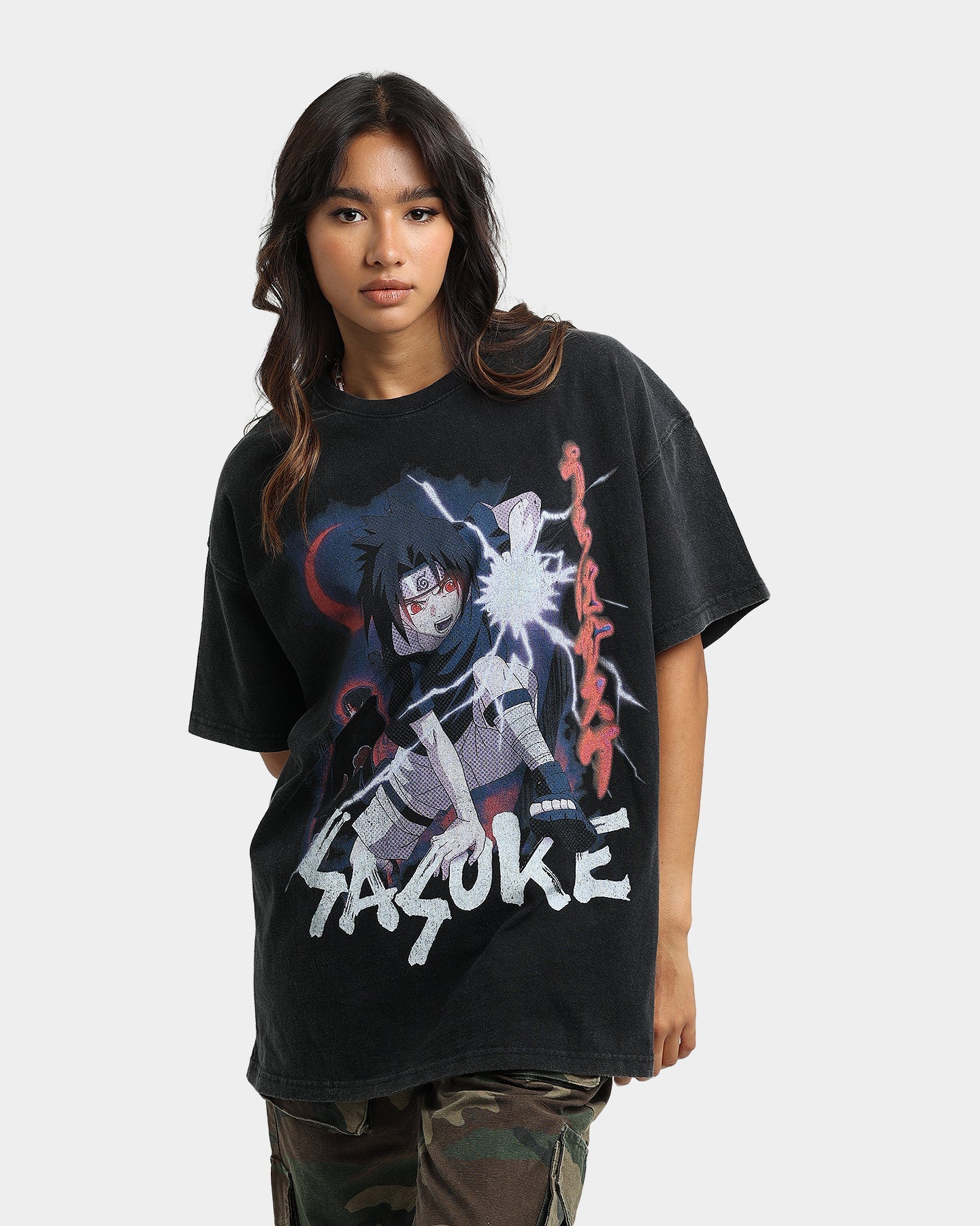 Goat Crew X Naruto Sasuke Premium Vintage T-Shirt Vintage Black Style001