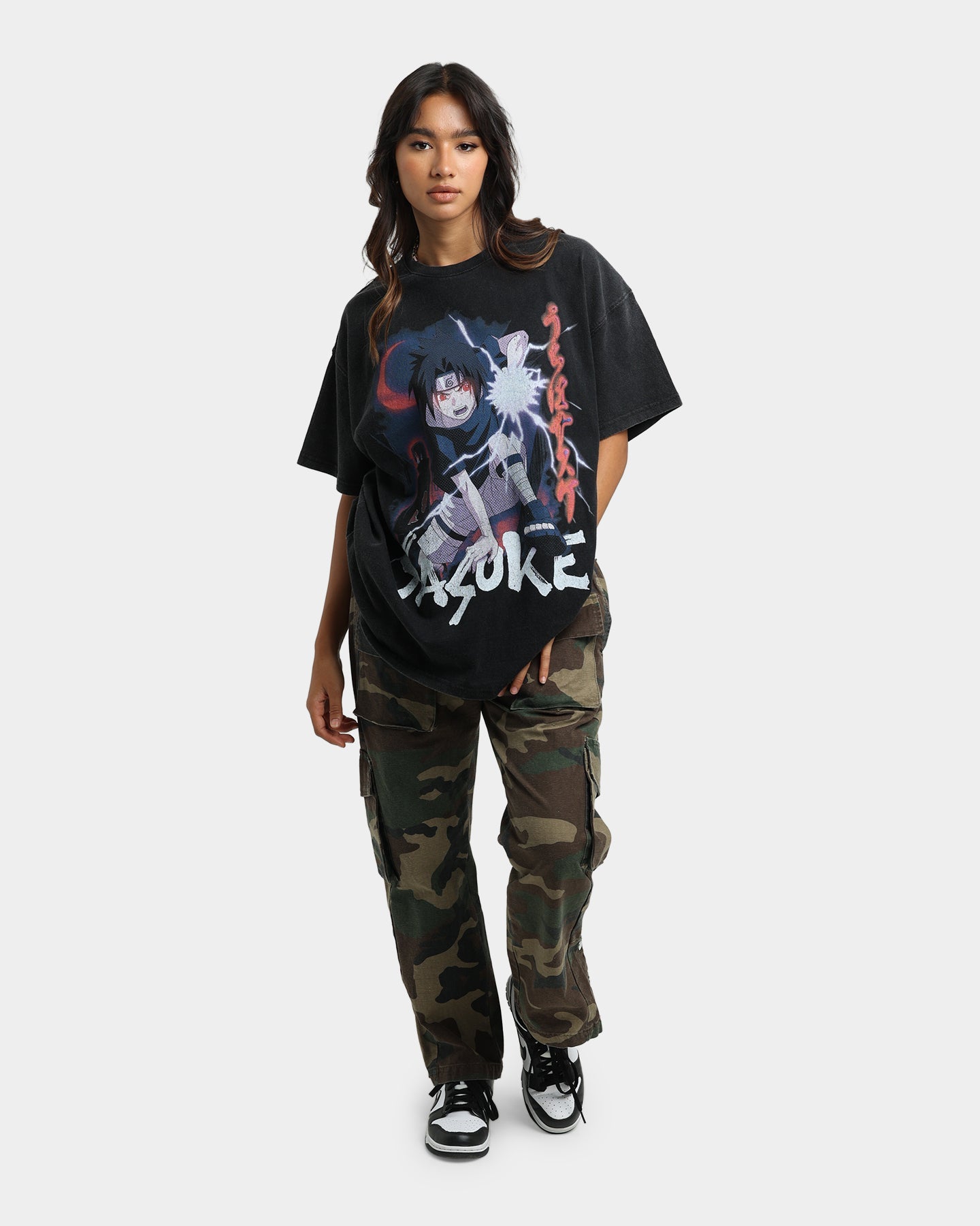 Goat Crew X Naruto Sasuke Premium Vintage T-Shirt Vintage Black Style001