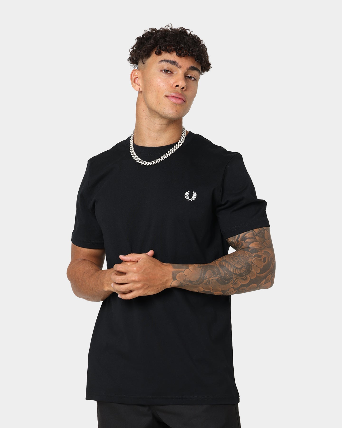 Fred Perry Graphic Print T-Shirt Black