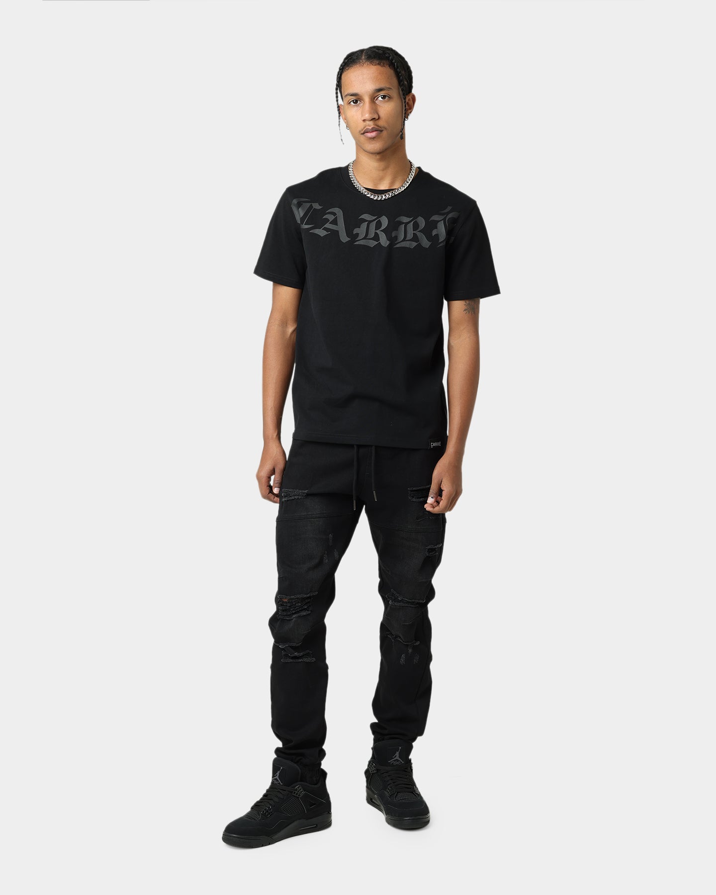 Carr√© Gothic Collar Droptail T-Shirt Black