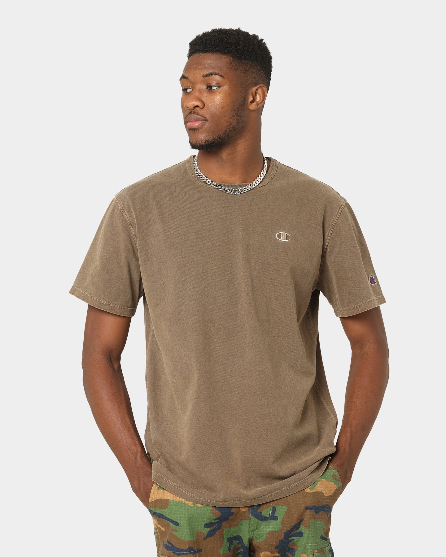 Champion Heritage Garment Dye T-Shirt Latte Brown