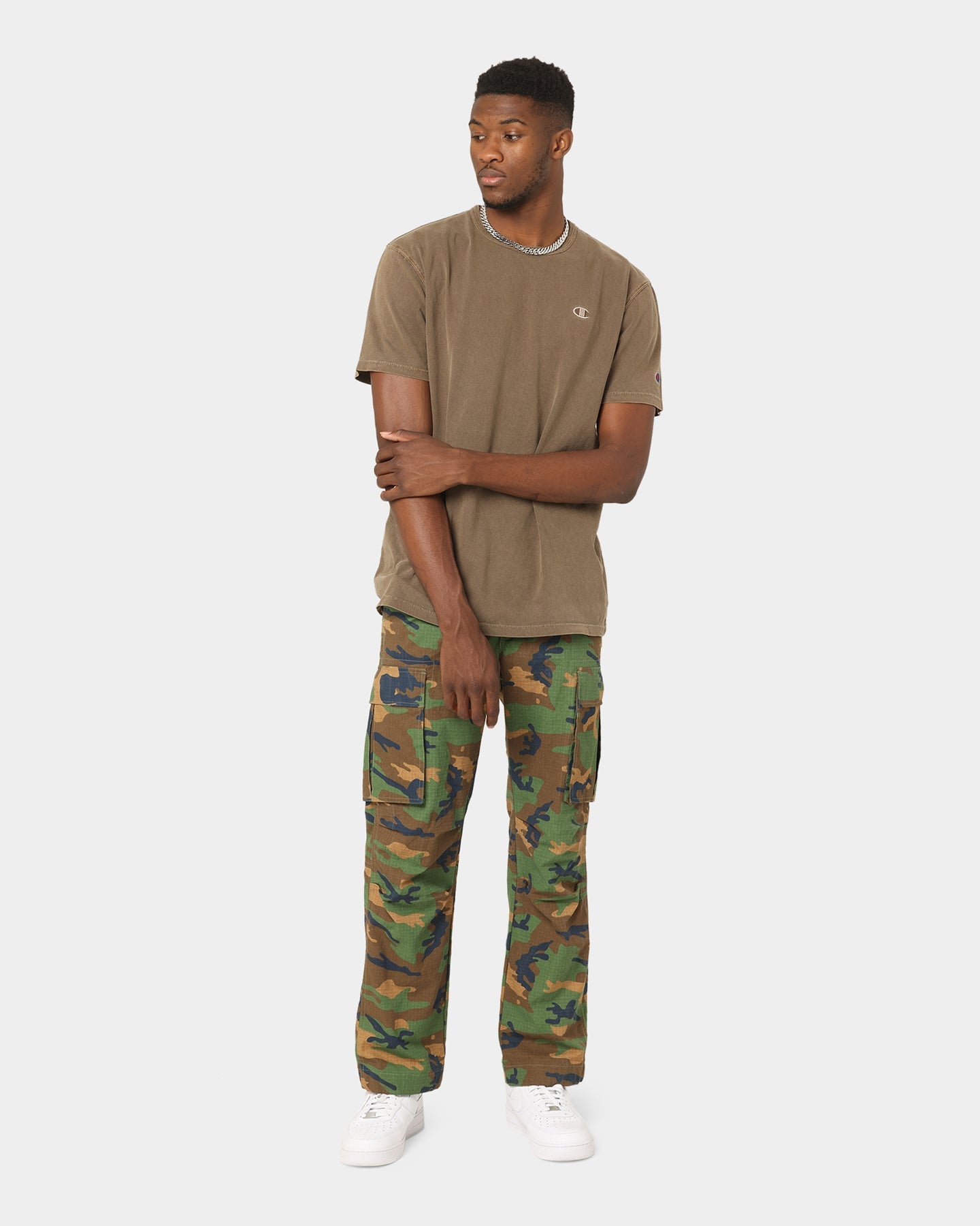 Champion Heritage Garment Dye T-Shirt Latte Brown