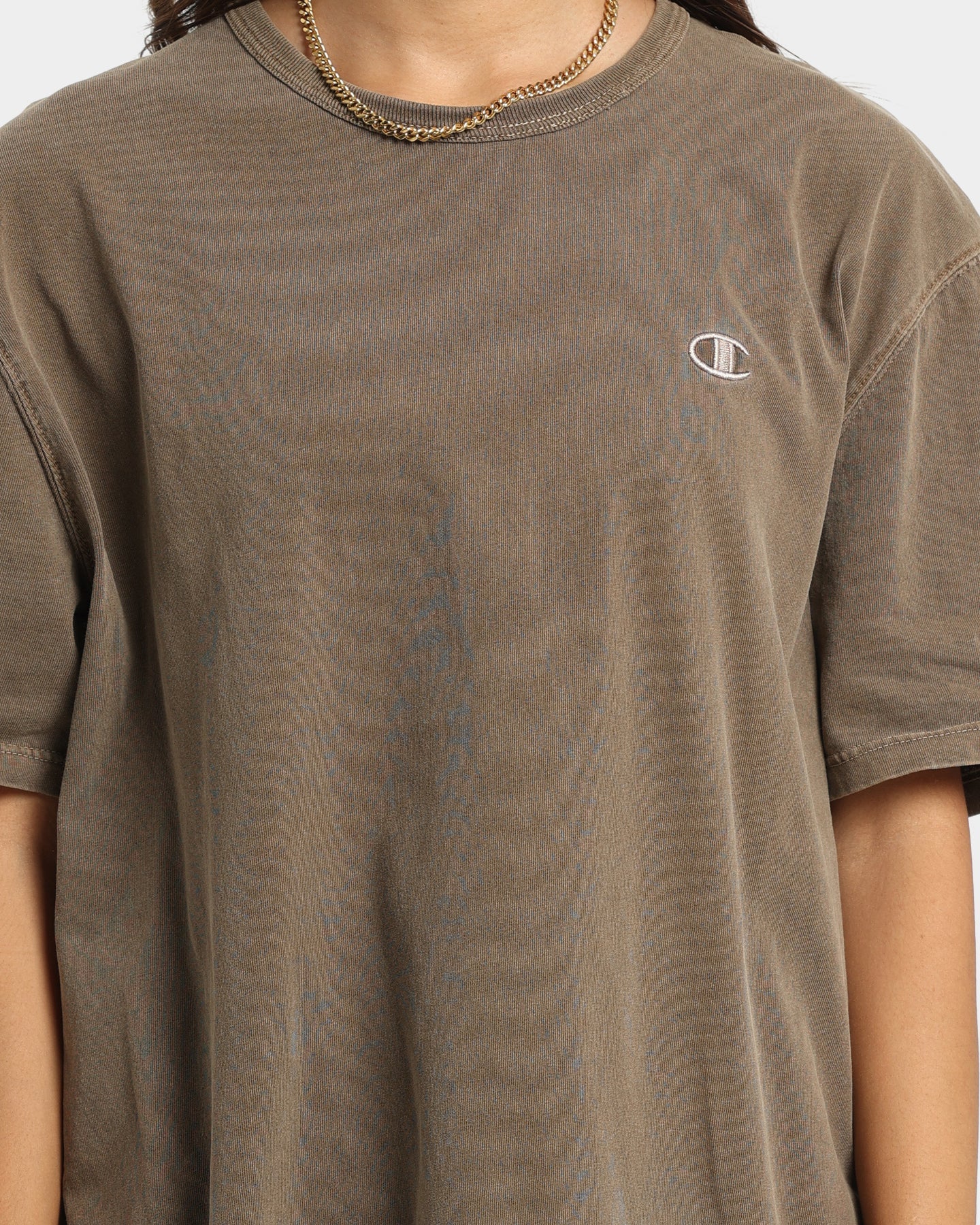 Champion Heritage Garment Dye T-Shirt Latte Brown Style001